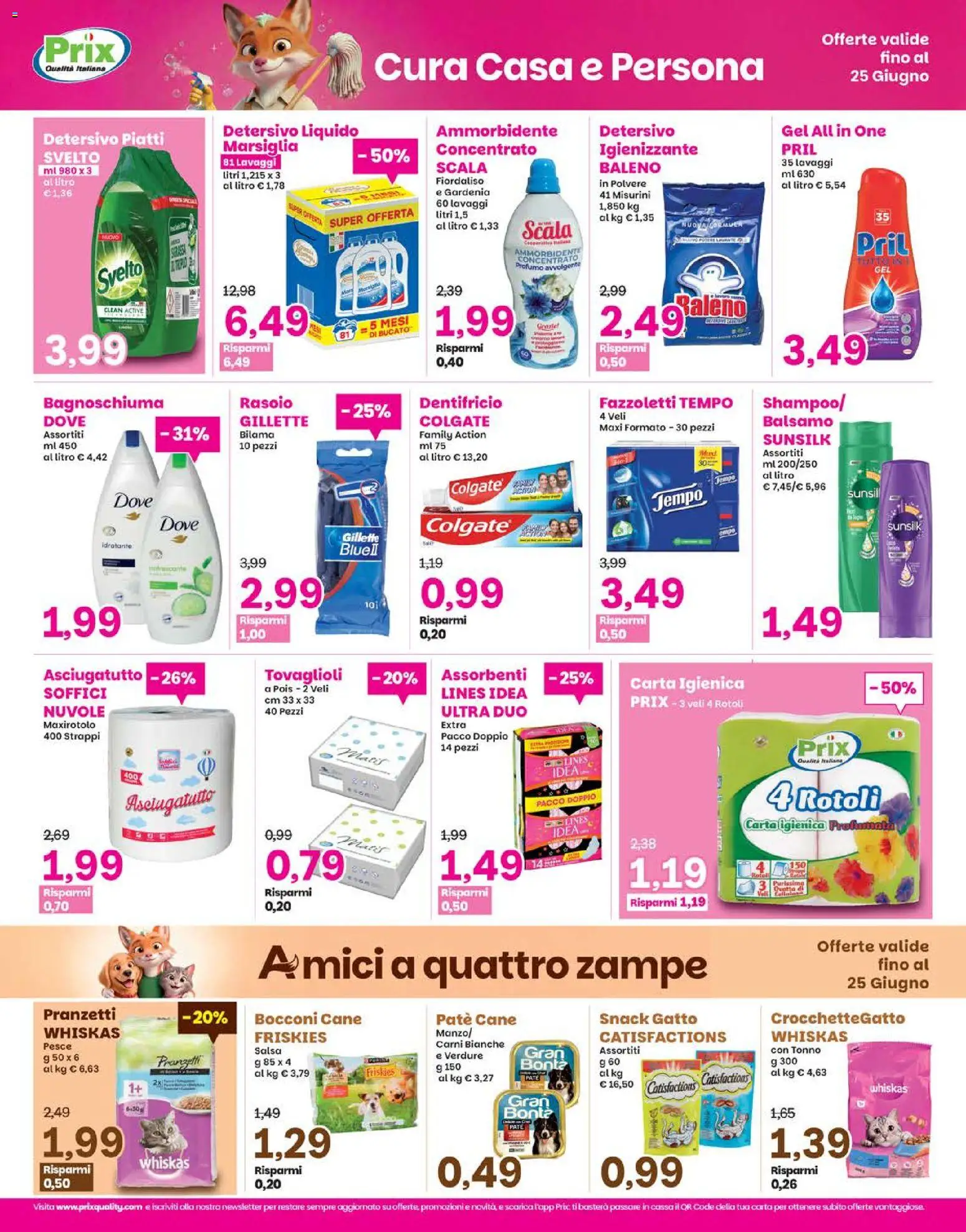 Volantino Prix del 15.06.2026 | Pagina: 20 | Prodotti: Bagnoschiuma, Verdure, Asciugatutto, Profumo