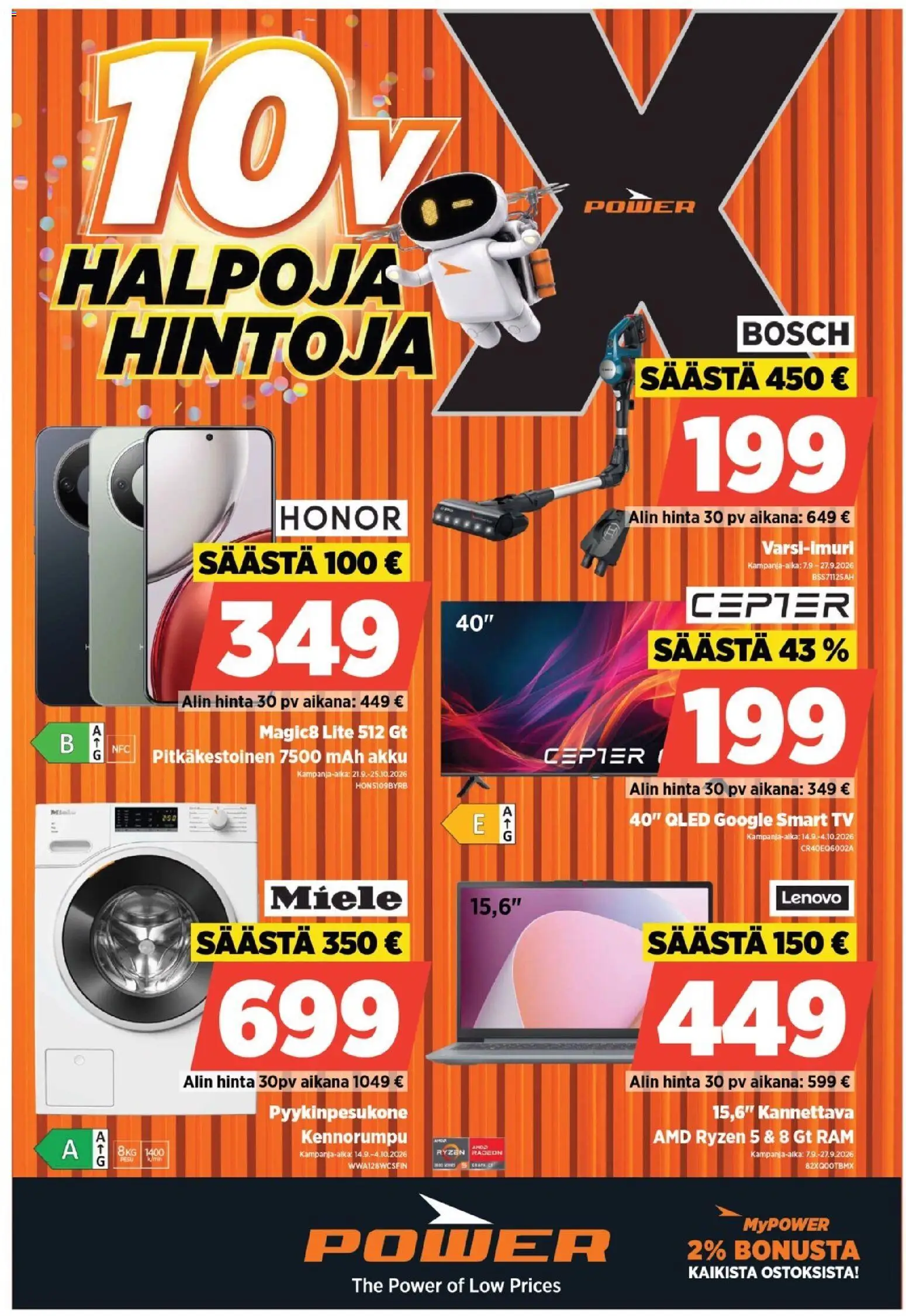 Power tarjoukset – voimassa 21/09/2026 alkaen | Sivu: 1 | Tuotteet: Akku, TV