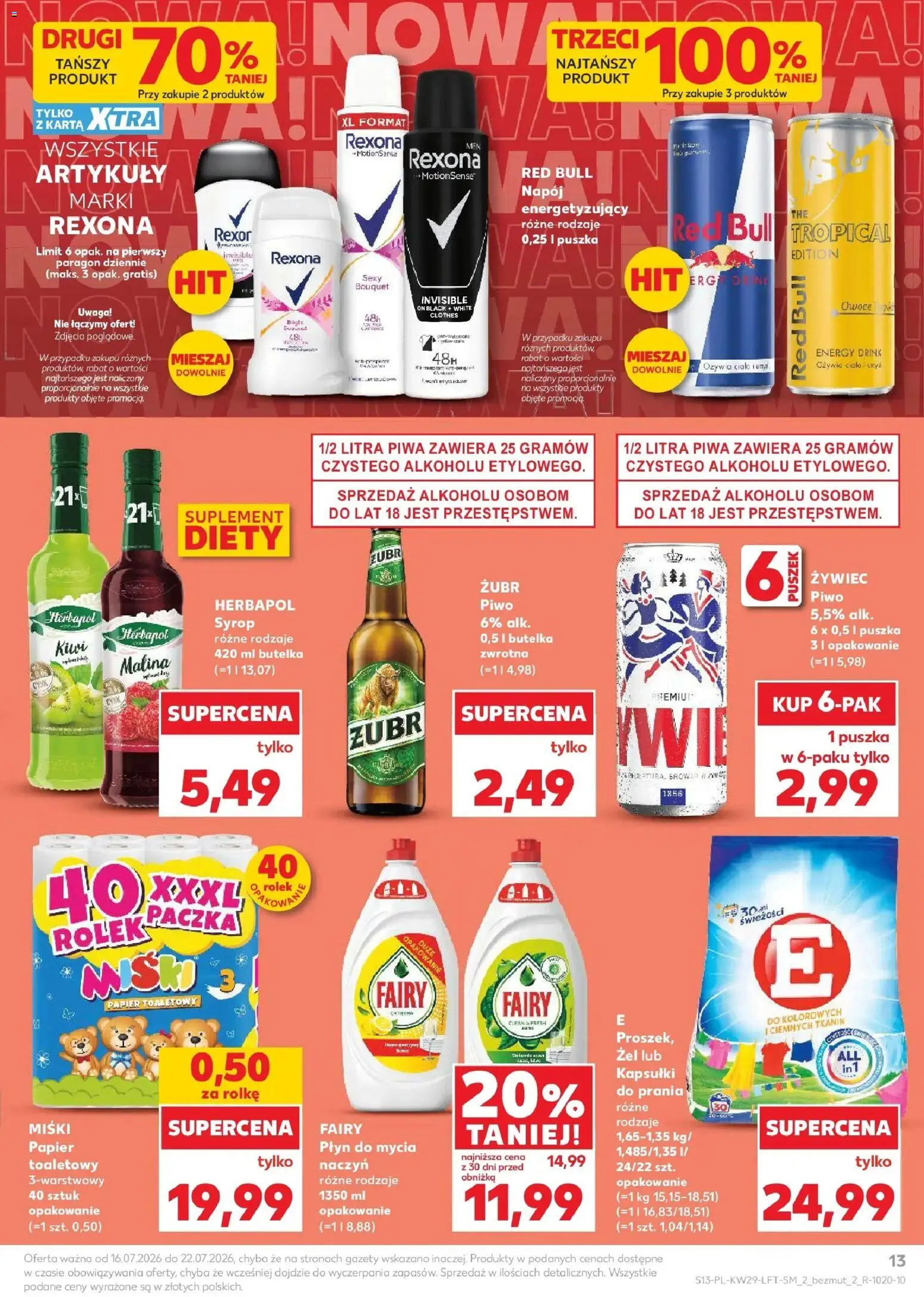 Kaufland gazetka od 16.07.2026 | Strona: 13 | Produkty: Karta, Malina, Gazety, Dezodorant