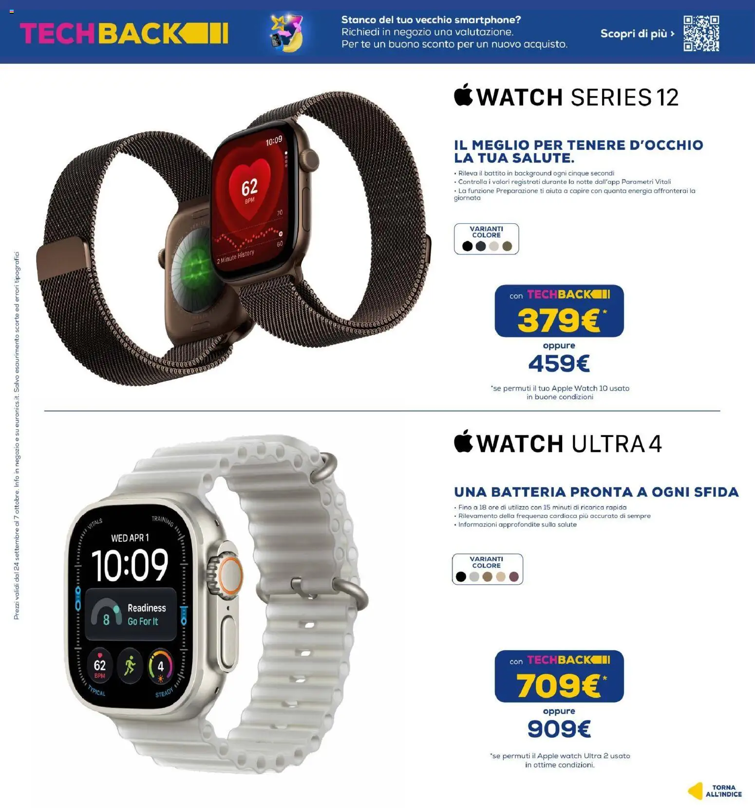 Volantino Euronics del 24/09/2026 | Pagina: 11 | Prodotti: Tè, Smartphone, Apple Watch, Batteria