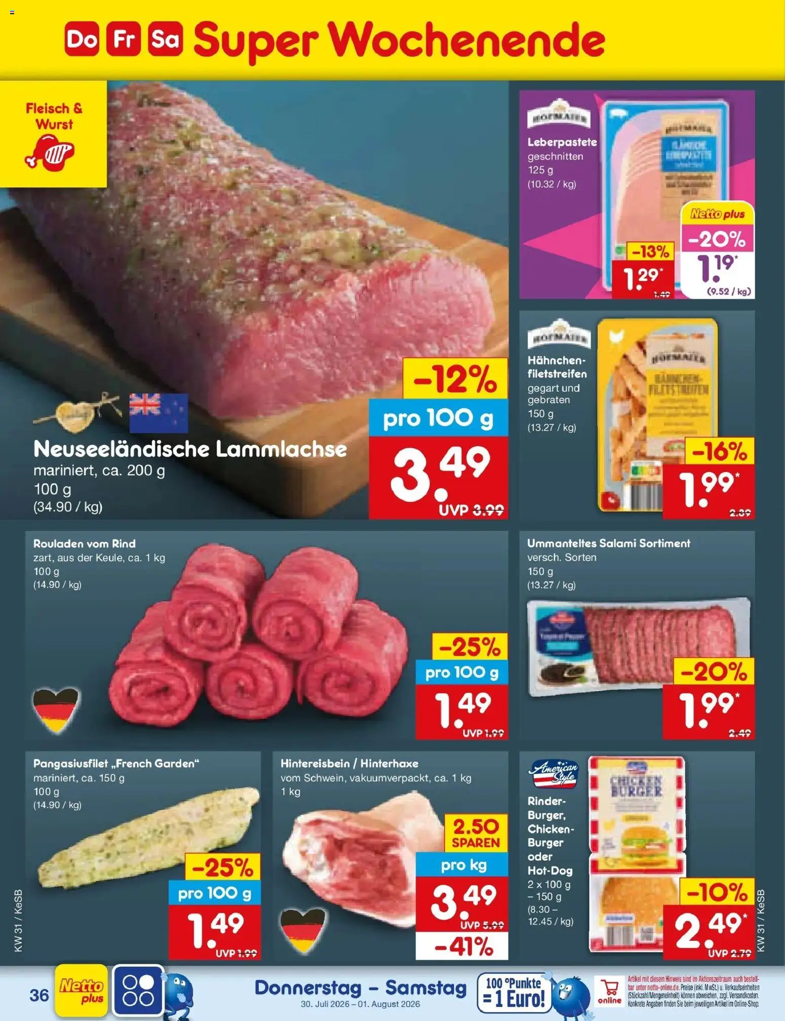 Netto Marken-Discount Prospekt Kruft – gültig ab 27.07.2026 | Seite: 53 | Produkte: Hahnchen, Burger, Wurst, Salami