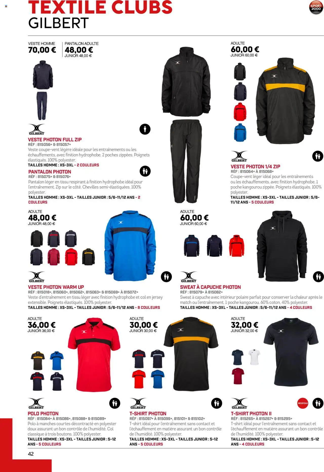 {H1} | Page: 42 | Produits: Polo, Sweat à capuche, Veste, Pantalon