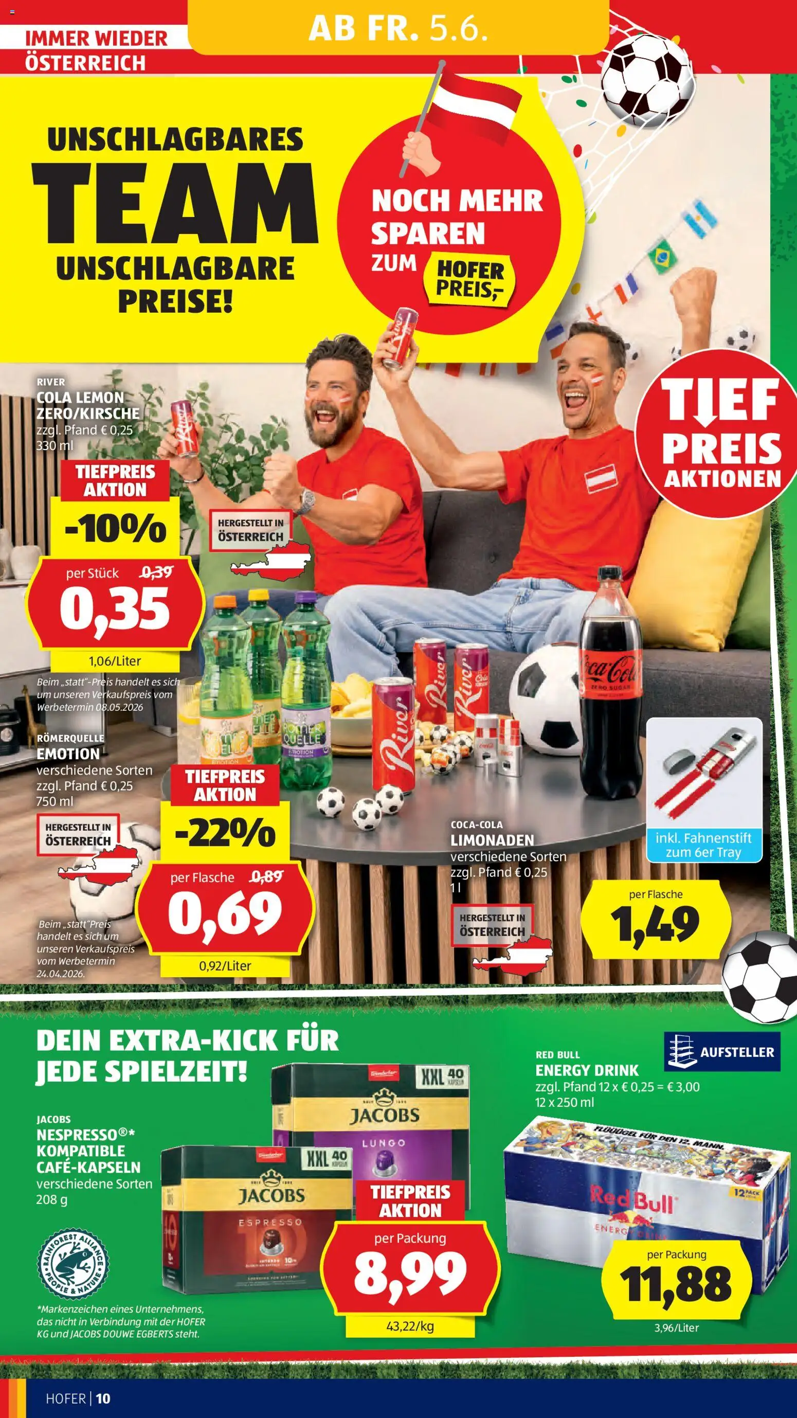 Hofer AT akciós ujság - amely érvényes a következő dátumtól: 03.06.2026 | Oldal: 12 | Termékek: Red bull, Cola