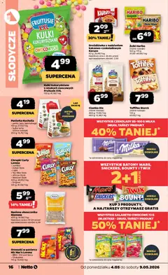 Pogląd oferty "Netto gazetka od poniedziałku spożywcza" - ważna od 04.05.2026 | Strona: 16 | Produkty: Galaretki, Bułka tarta, Ciastka, Ciasteczka