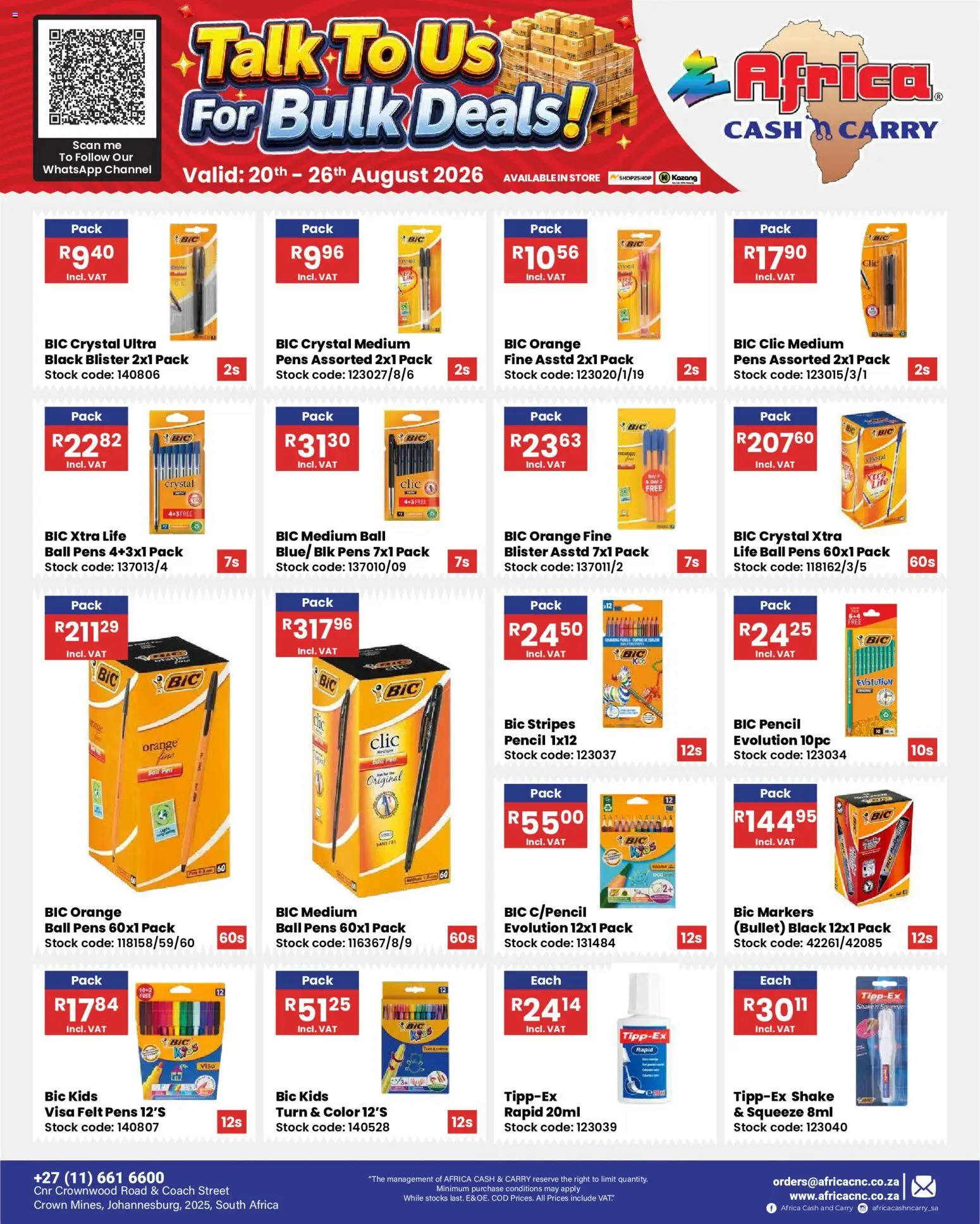 New Africa Cash & Carry catalogue – valid from 20/08/2026 | Page: 59 | Products: Pencil, Pen, Stock