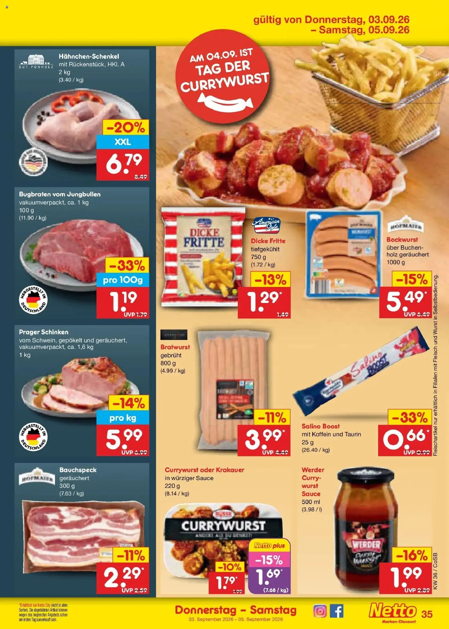 Netto Marken-Discount Prospekt Bitterfeld-Wolfen (ab 31.08.2026) » Angebote | Seite: 47 | Produkte: Bockwurst, Bratwurst, Schinken, Fleisch