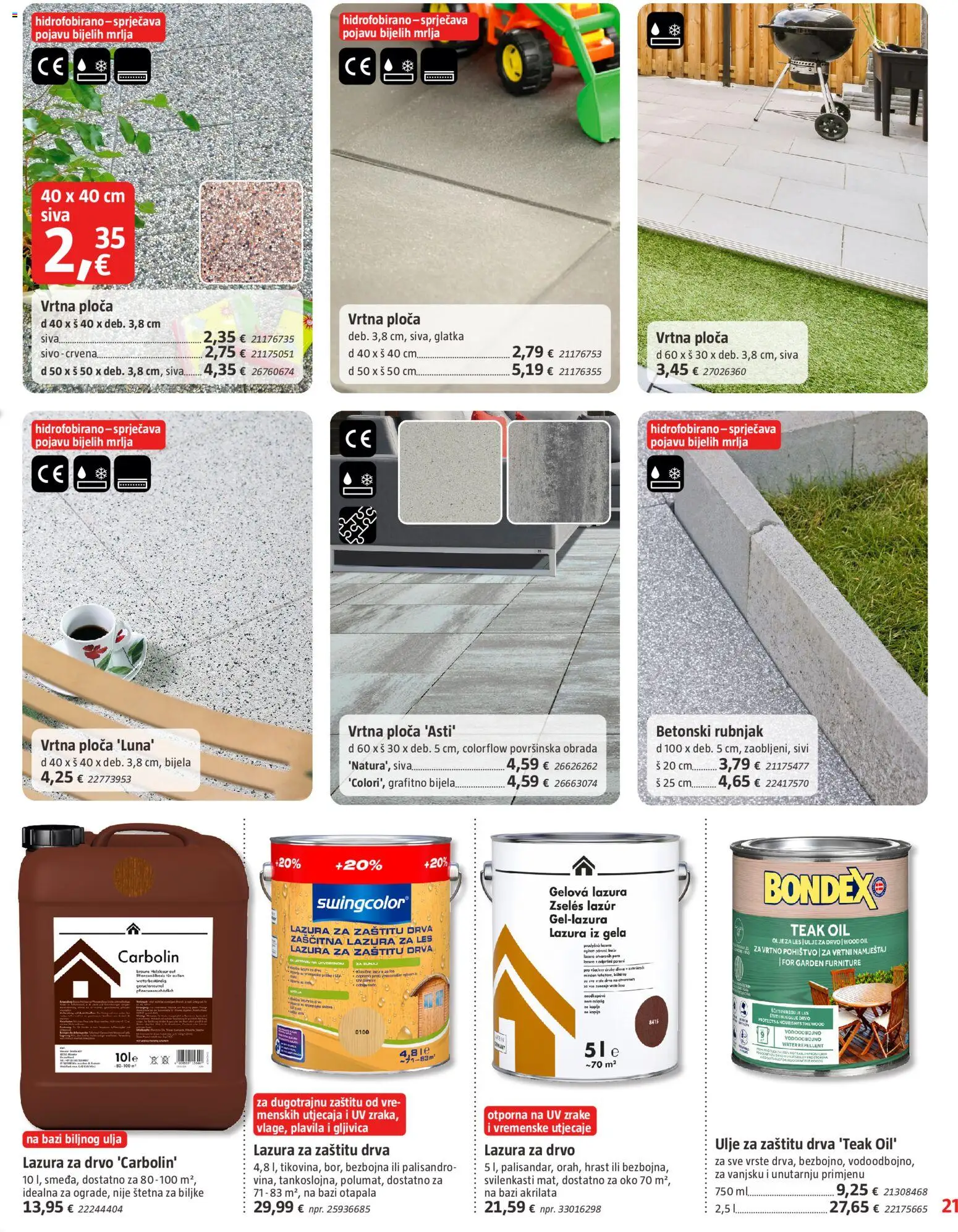 Bauhaus katalog | vrijedi od 29.07.2026 | Stranica: 21 | Proizvodi: Vrtni namještaj, Feta, Ulje