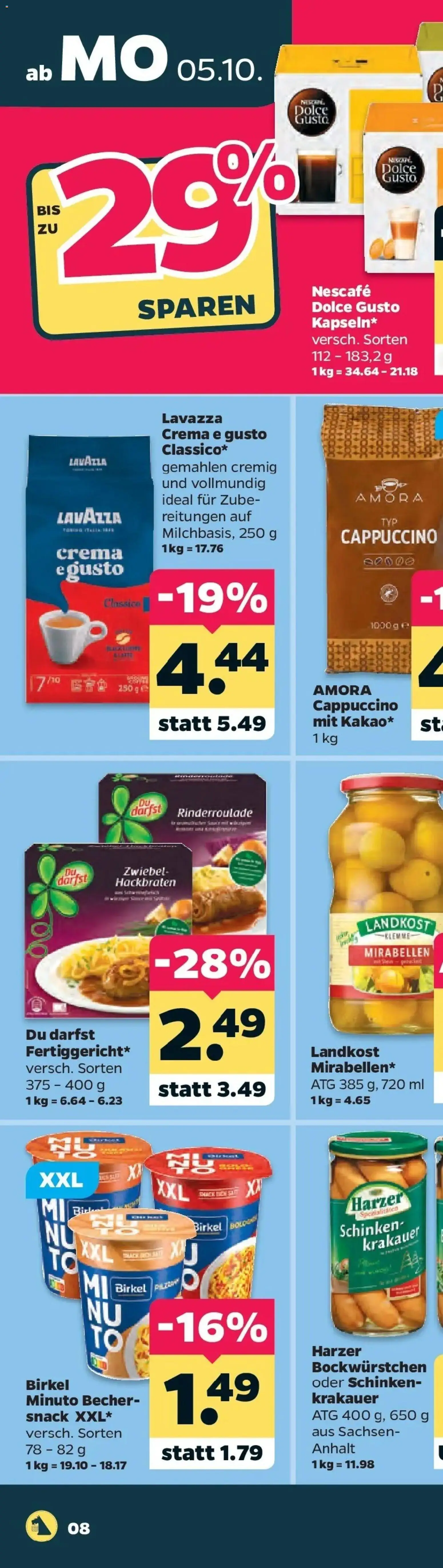Netto Aktueller Prospekt ab 05.10.2026 → Angebote nächste Woche | Seite: 23 | Produkte: Lavazza, Nescafe, Schinken, Dolce gusto
