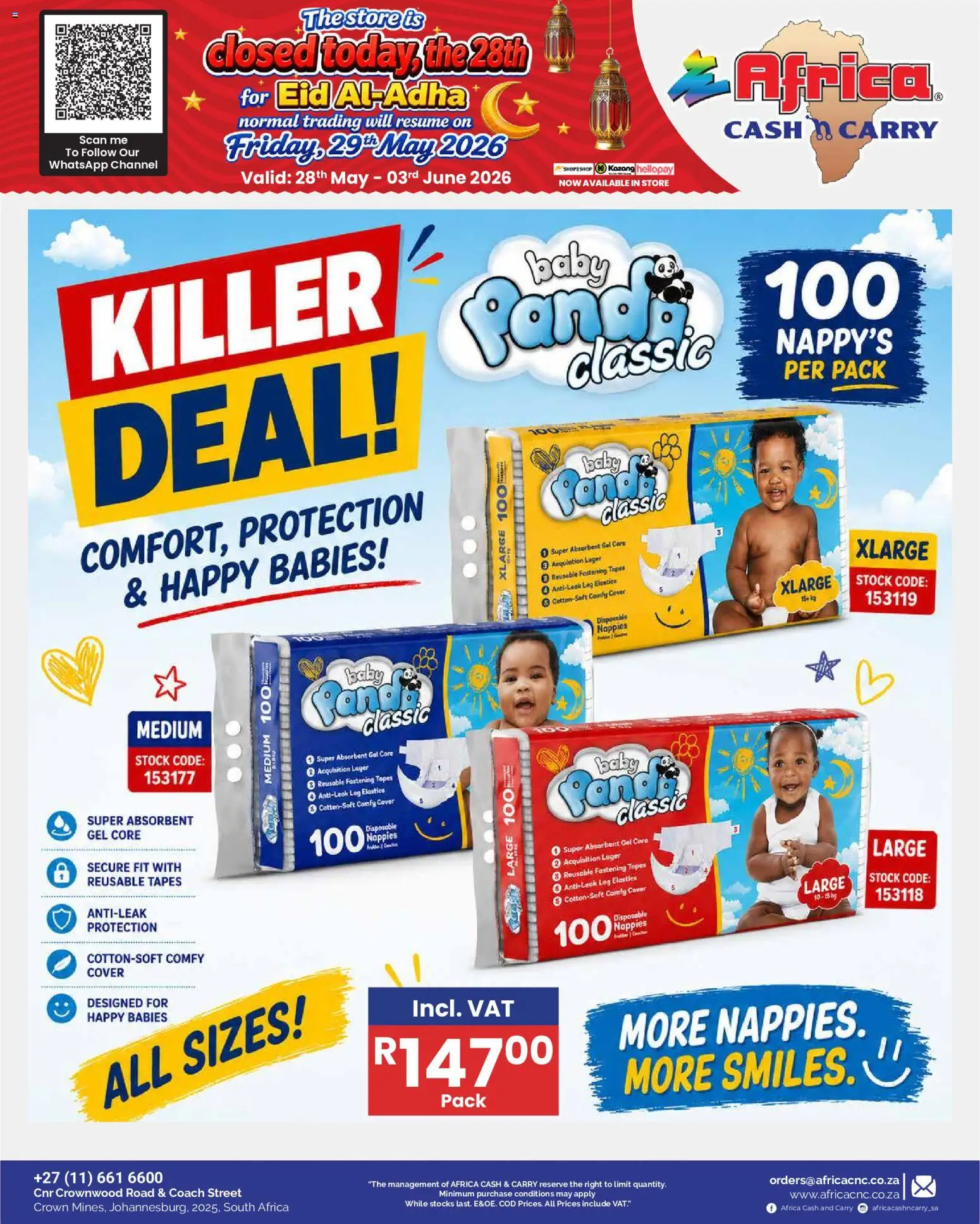 New Africa Cash & Carry catalogue – valid from 28.05.2026 | Page: 13 | Products: Cover, Stock, Nappies
