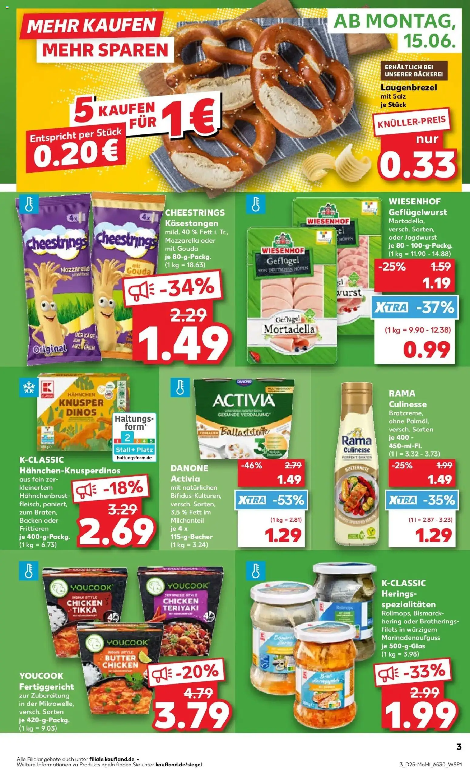 Kaufland Prospekt Wittenberge – gültig ab 15.06.2026 | Seite: 5 | Produkte: Activia, Youcook, Salz, Hahnchenbrust