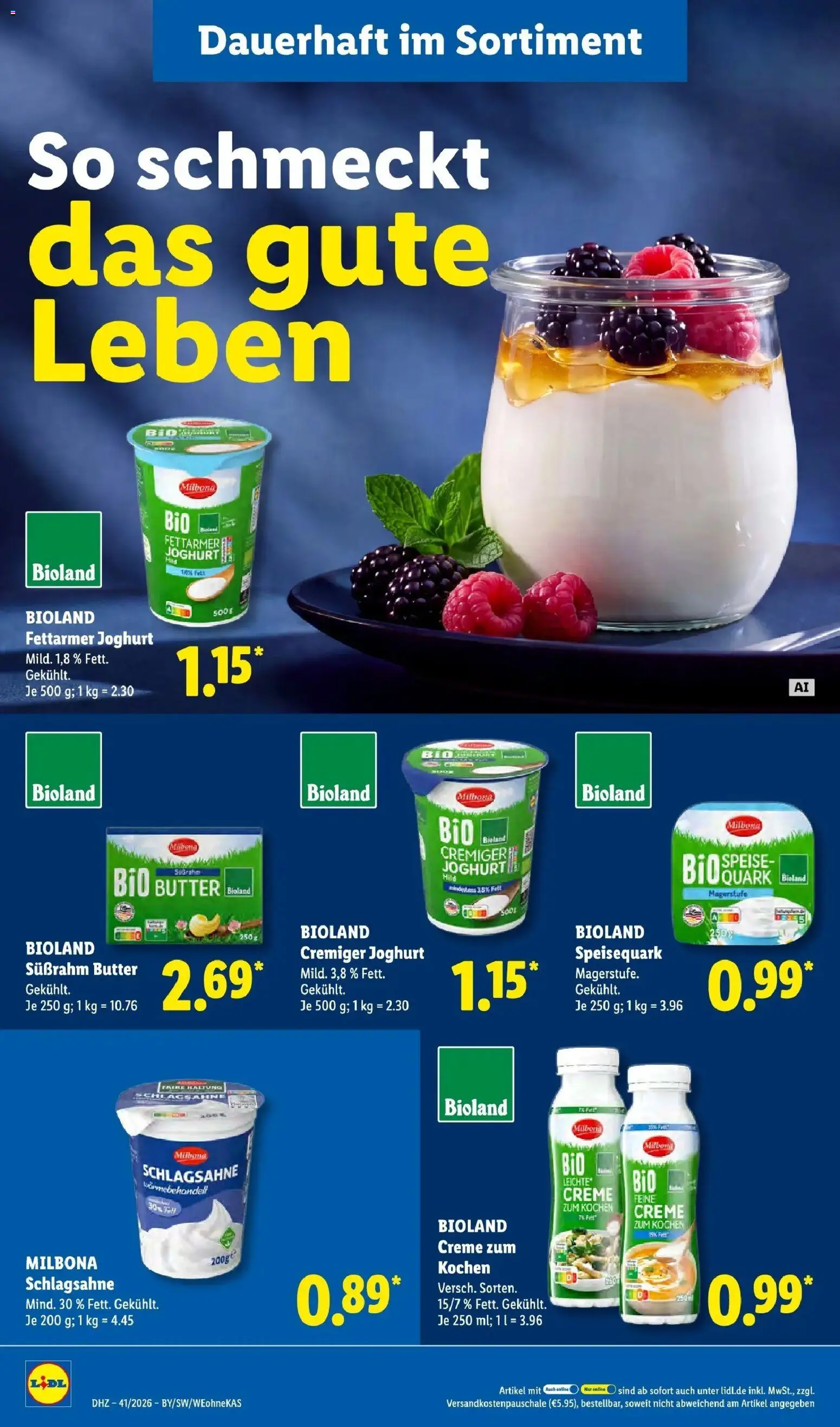 Lidl Prospekt Hof-innenstadt (ab 05.10.2026) zum Blättern » Angebote | Seite: 18 | Produkte: Quark, Schlagsahne, Butter, Joghurt