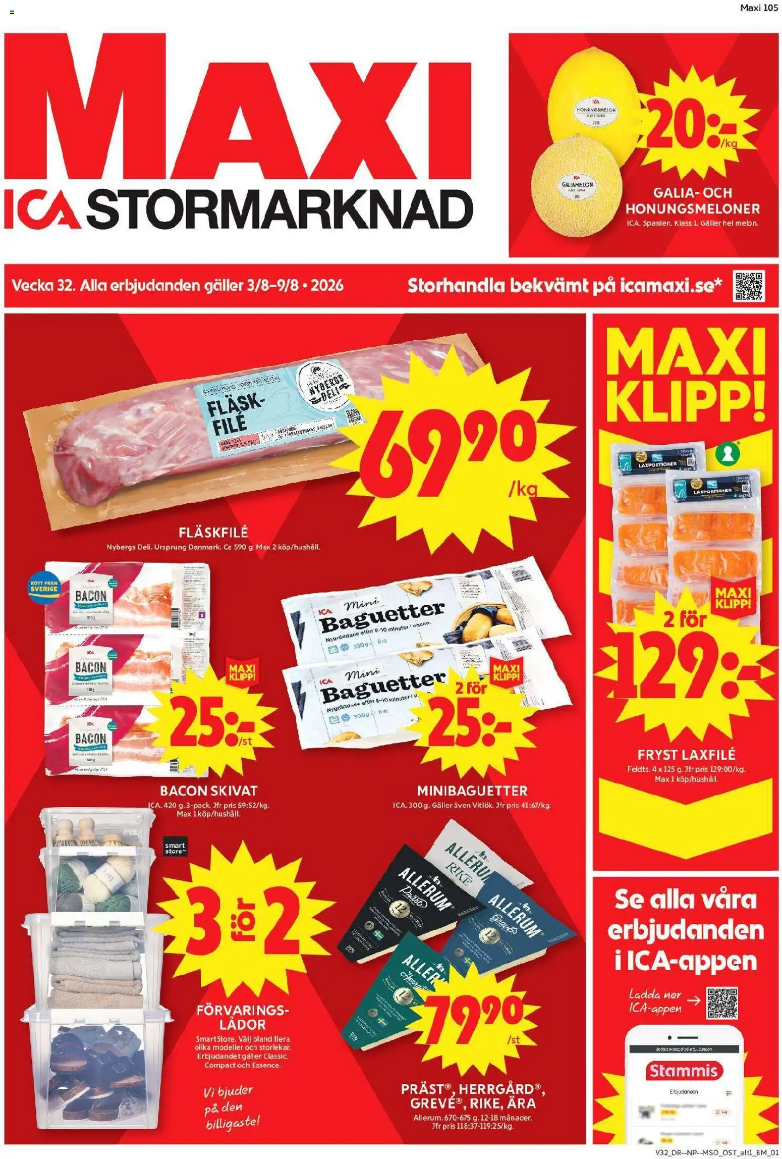 ICA Maxi reklamblad aktuell från 03/08/2026 | Sida: 1