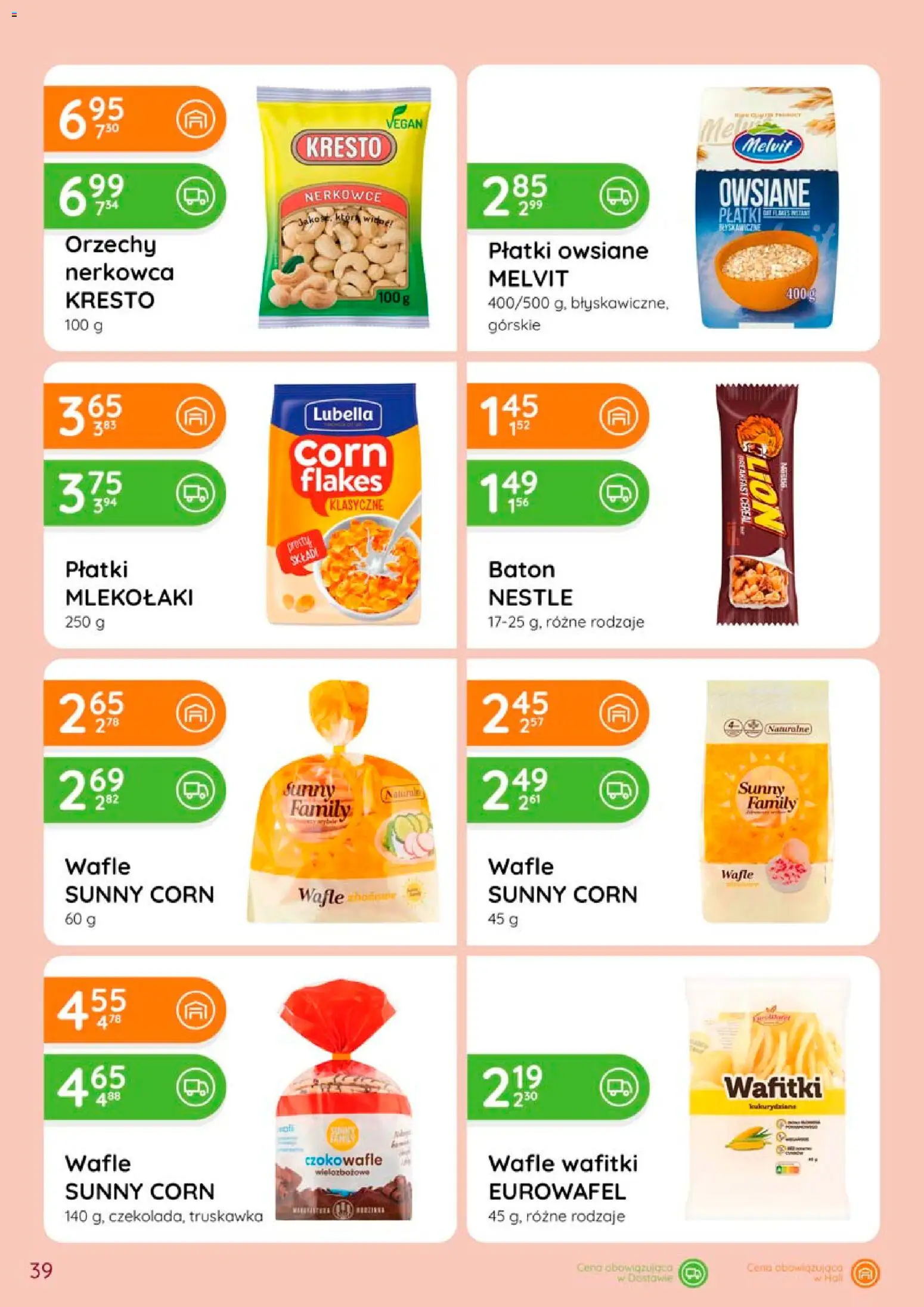 Eurocash gazetka od 28.05.2026 | Strona: 39 | Produkty: Płatki owsiane, Wafle, Baton, Orzechy