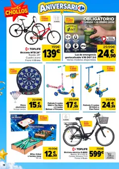 Vista previa Carrefour Super chollos válido desde el 06/10/2026 | Página: 18 | Productos: Patinete, Bicicleta eléctrica, Mesa, Batería