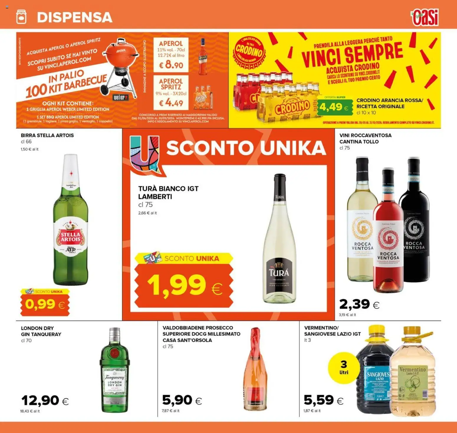 Volantino Oasi del 04.06.2026 | Pagina: 23 | Prodotti: Gin, Cappello, Arancia, Aperol