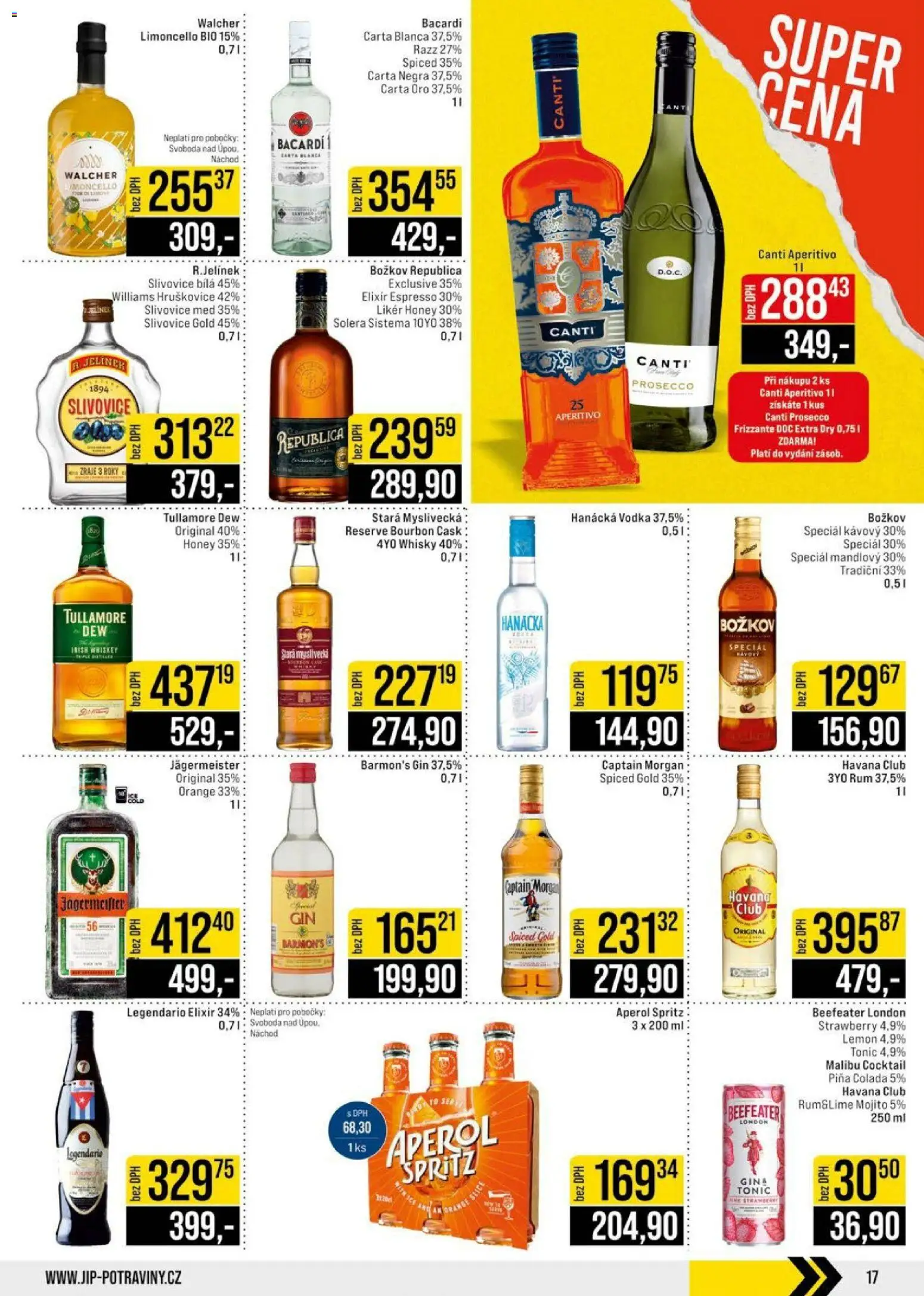 Jip leták - Cash & Carry od 08.07.2026 | Strana: 17 | Produkty: Havana club, Tonic, Aperol, Legendario