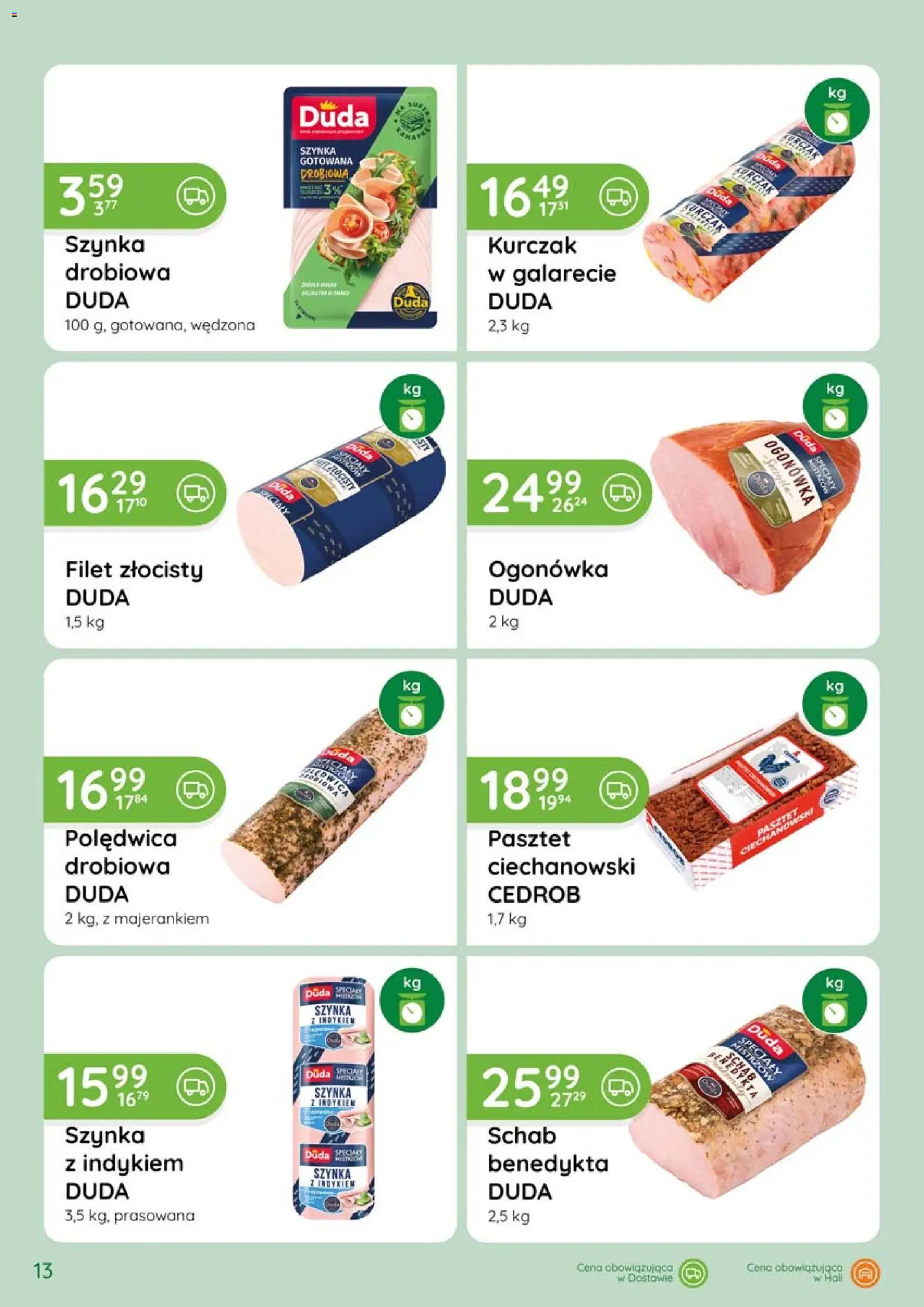 Eurocash gazetka - Katalog Wędlin od 07.05.2026 | Strona: 13 | Produkty: Kurczak, Schab, Szynka