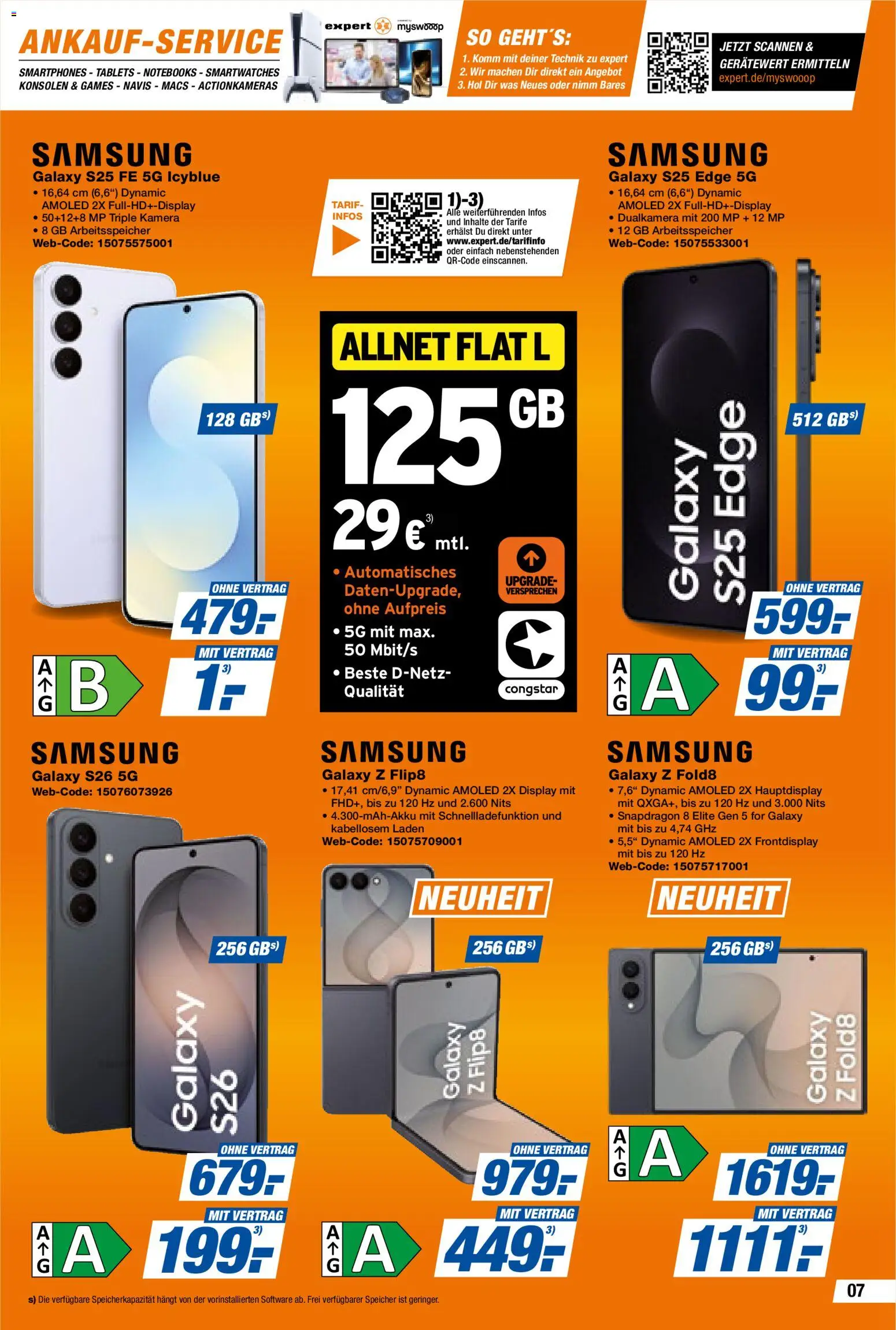 Expert Prospekt – gültig ab 04.09.2026 | Seite: 7 | Produkte: Kamera, Samsung, Smartphones