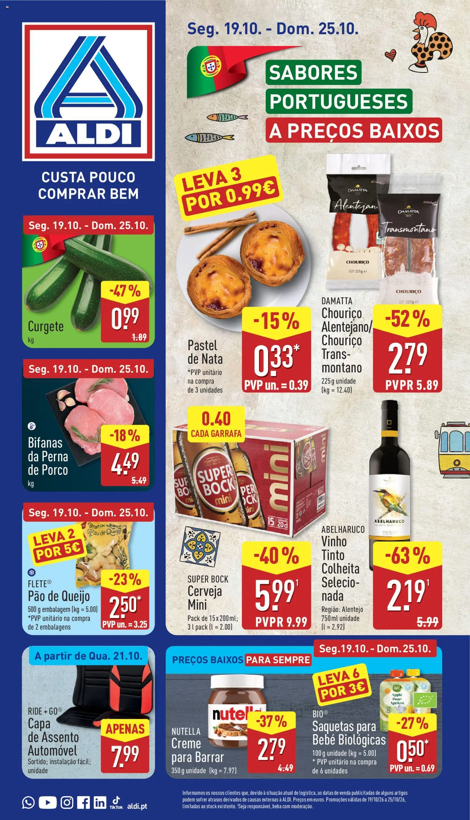 Aldi folheto │ válido de 24/10/2026 | Página: 3 | Produtos: Nutella, Pão de queijo, Super bock, Creme