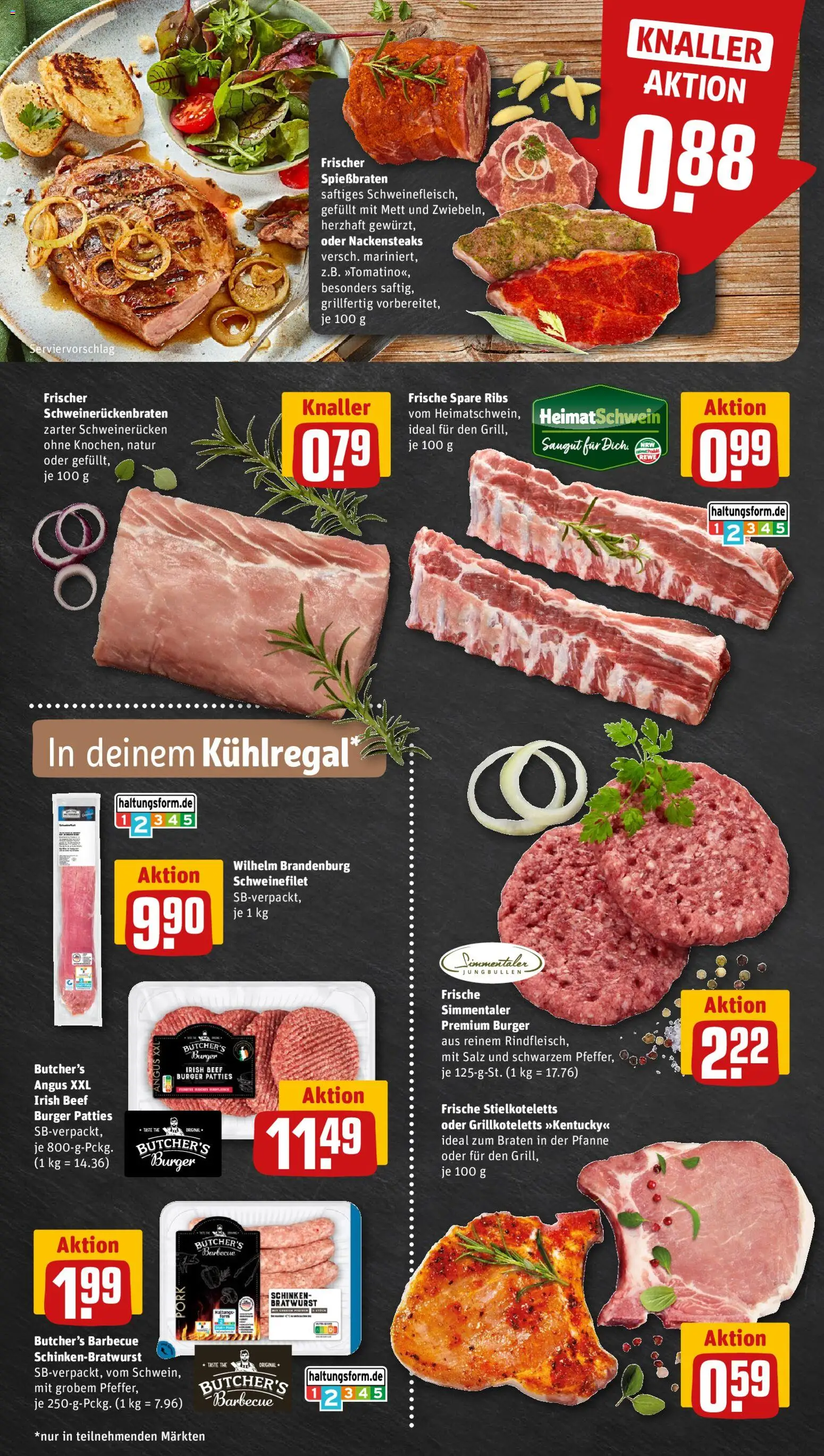Rewe ihr Kaufpark Prospekt – gültig ab 20.07.2026 | Seite: 6 | Produkte: Bratwurst, Spare ribs, Burger, Schweinerucken