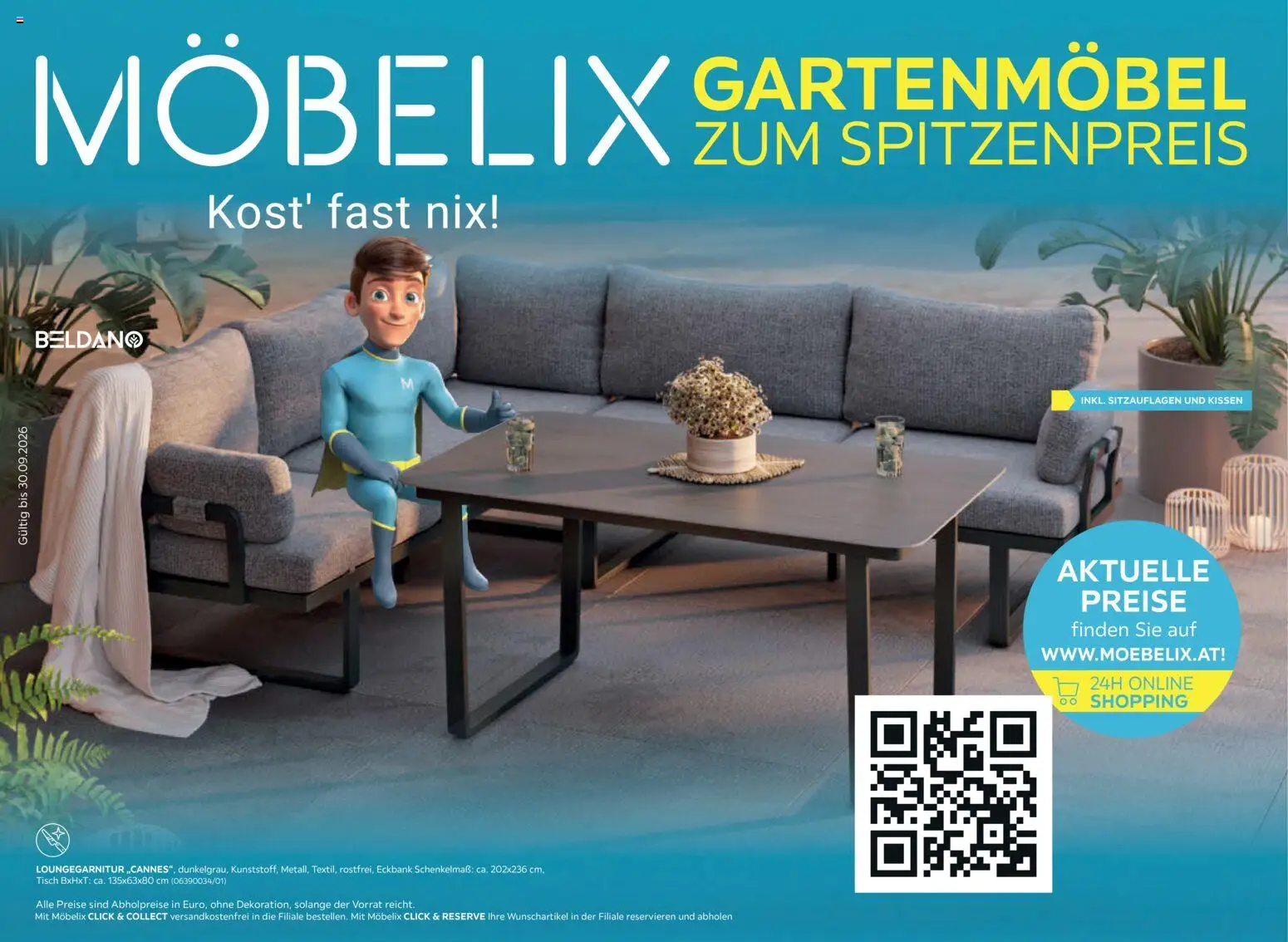 Möbelix Gartenmöbel gültig ab 16.03.2026 | Seite: 1 | Produkte: Kissen, Tisch, Gartenmöbel
