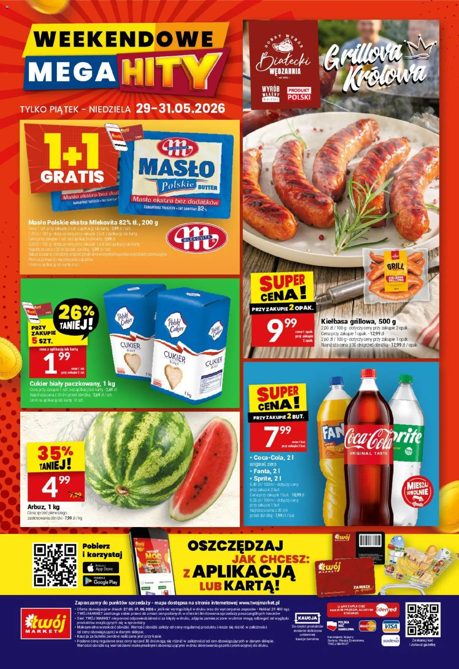 Twój Market gazetka od 27.05.2026 | Strona: 40 | Produkty: Kiełbasa, Karta, Masło Polskie, Grill