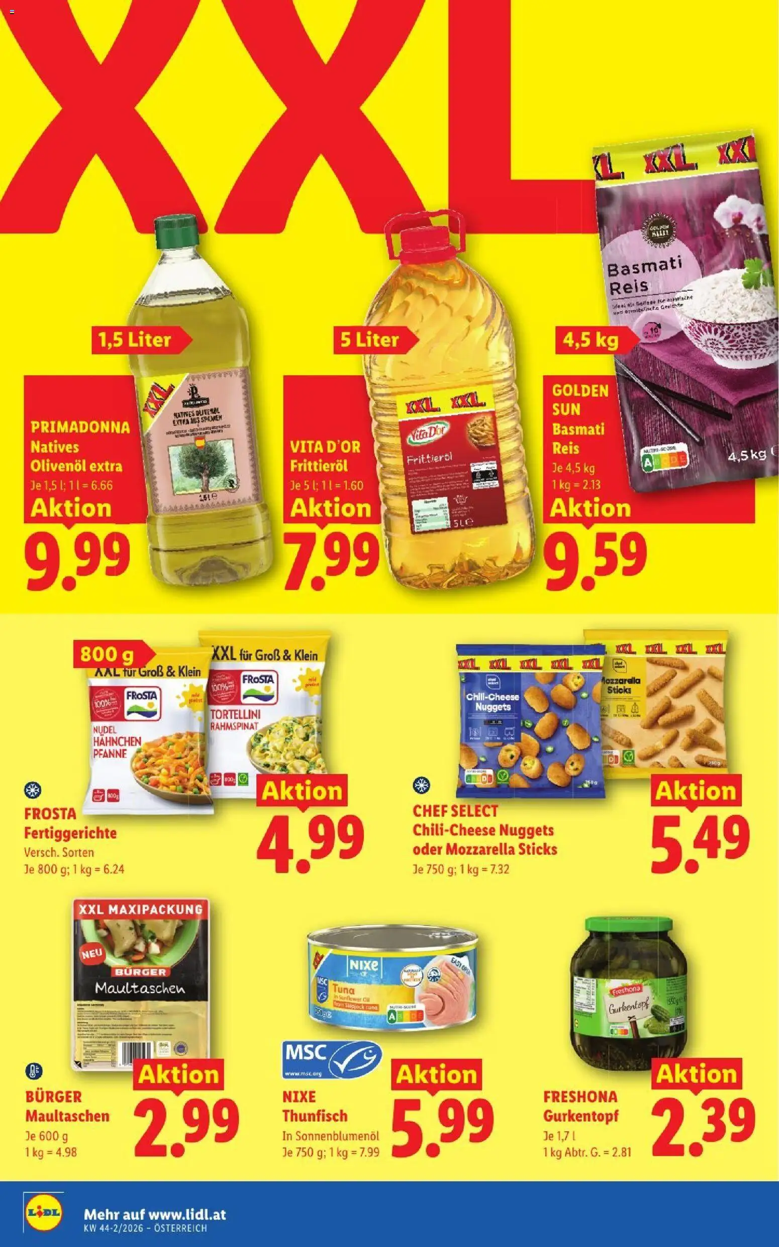 Lidl Flugblatt gültig ab 29.10.2026 | Seite: 14 | Produkte: Burger, Fertiggerichte, Frittieröl, Reis