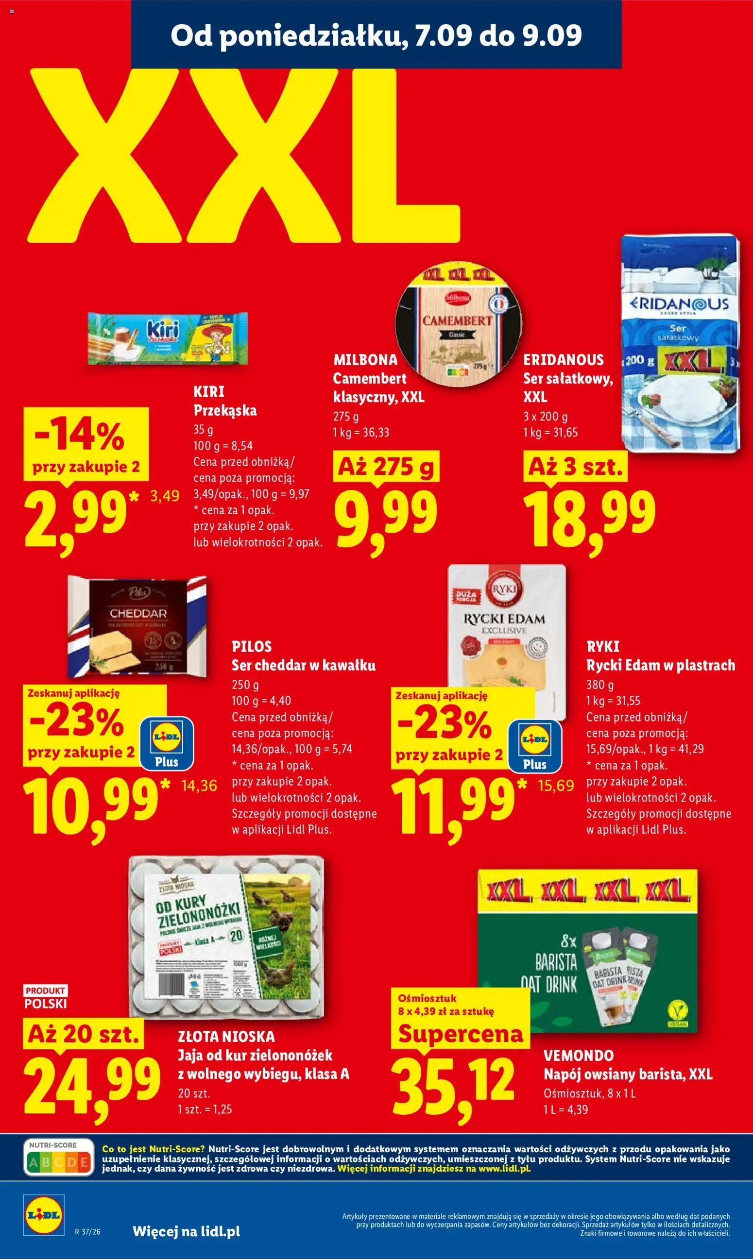 Lidl Polsko leták od 07.09.2026 | Strana: 40 | Produkty: Milbona, Cheddar, Camembert