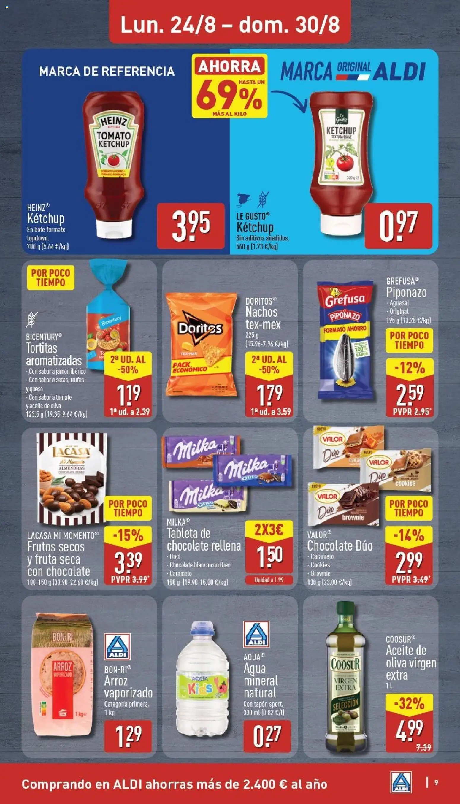 Aldi folleto Canarias │ válido desde el 24/08/2026 | Página: 9 | Productos: Aceite, Jamón, Aceite de oliva, Almendras