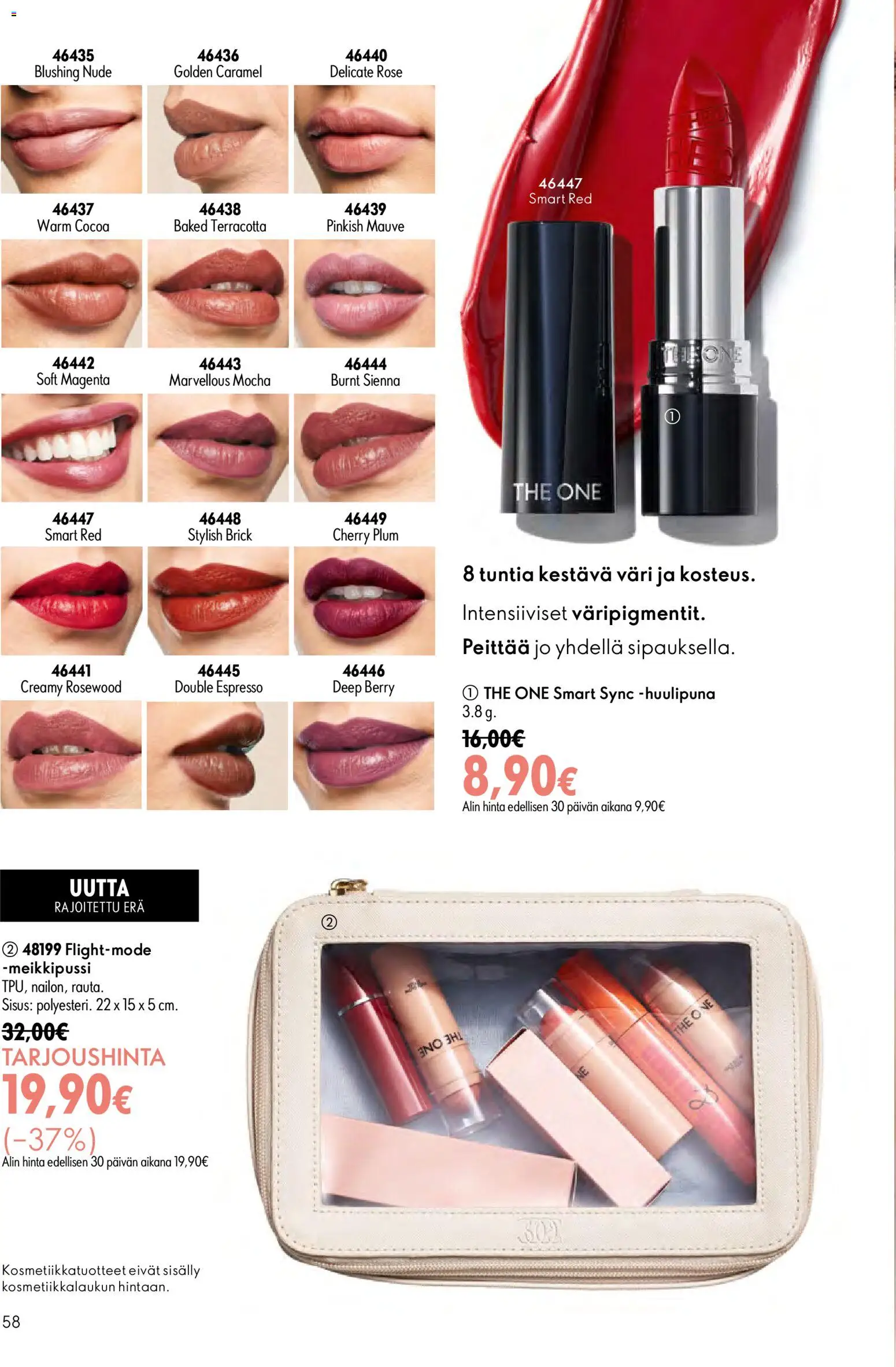 Oriflame - Esite 09 – voimassa 24/06/2026 alkaen | Sivu: 58 | Tuotteet: Meikkipussi, Huulipuna
