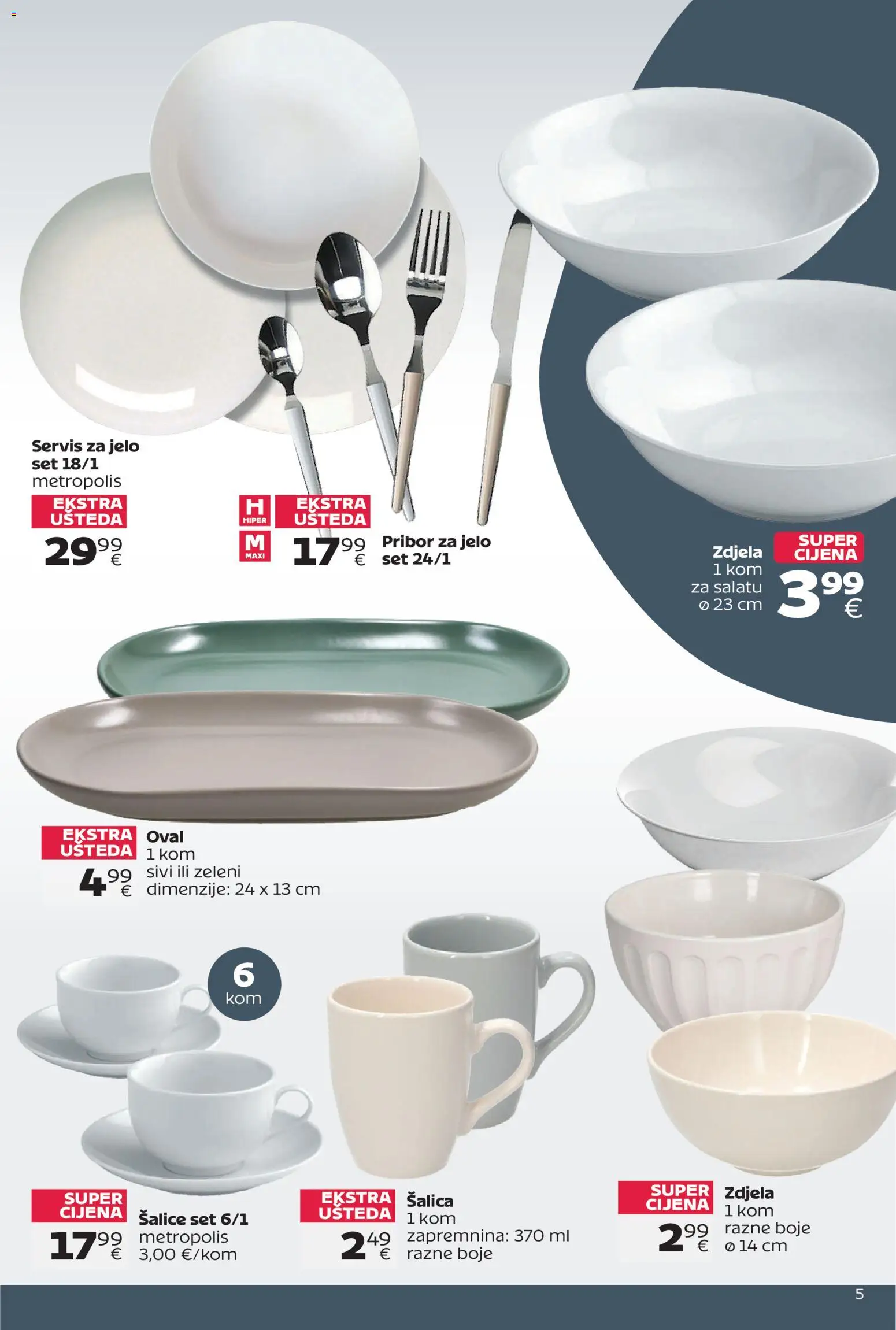 Tommy katalog | vrijedi od 14.09.2026 | Stranica: 5 | Proizvodi: Servis za jelo, Šalica, Zdjela, Pribor za jelo