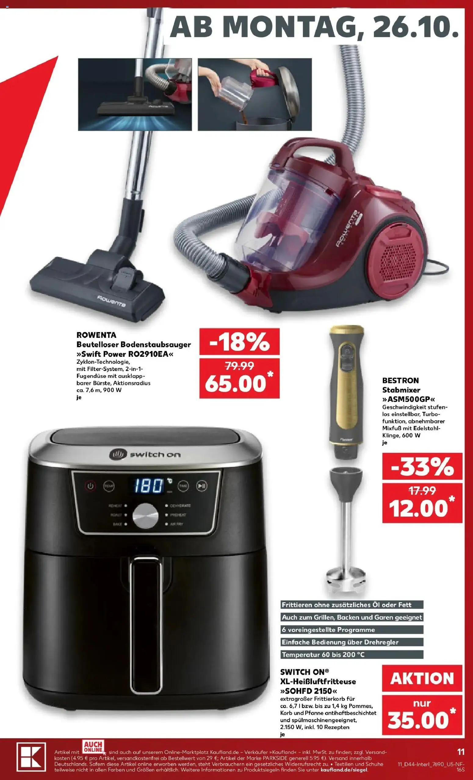 Prospekt Kaufland ab 26.10.2026 » Angebote Online zum Blättern | Seite: 15 | Produkte: Öl, Korb, Stabmixer