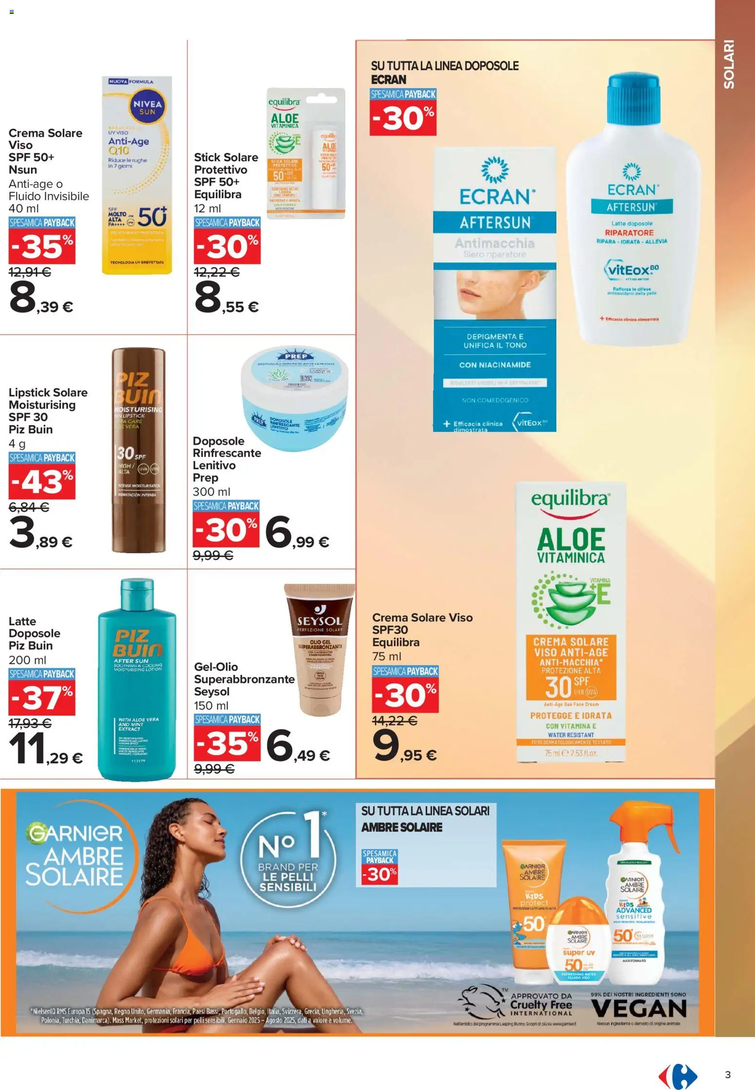 Volantino Carrefour del 10/07/2026 | Pagina: 3 | Prodotti: Crema, Latte, Uva, Aloe vera