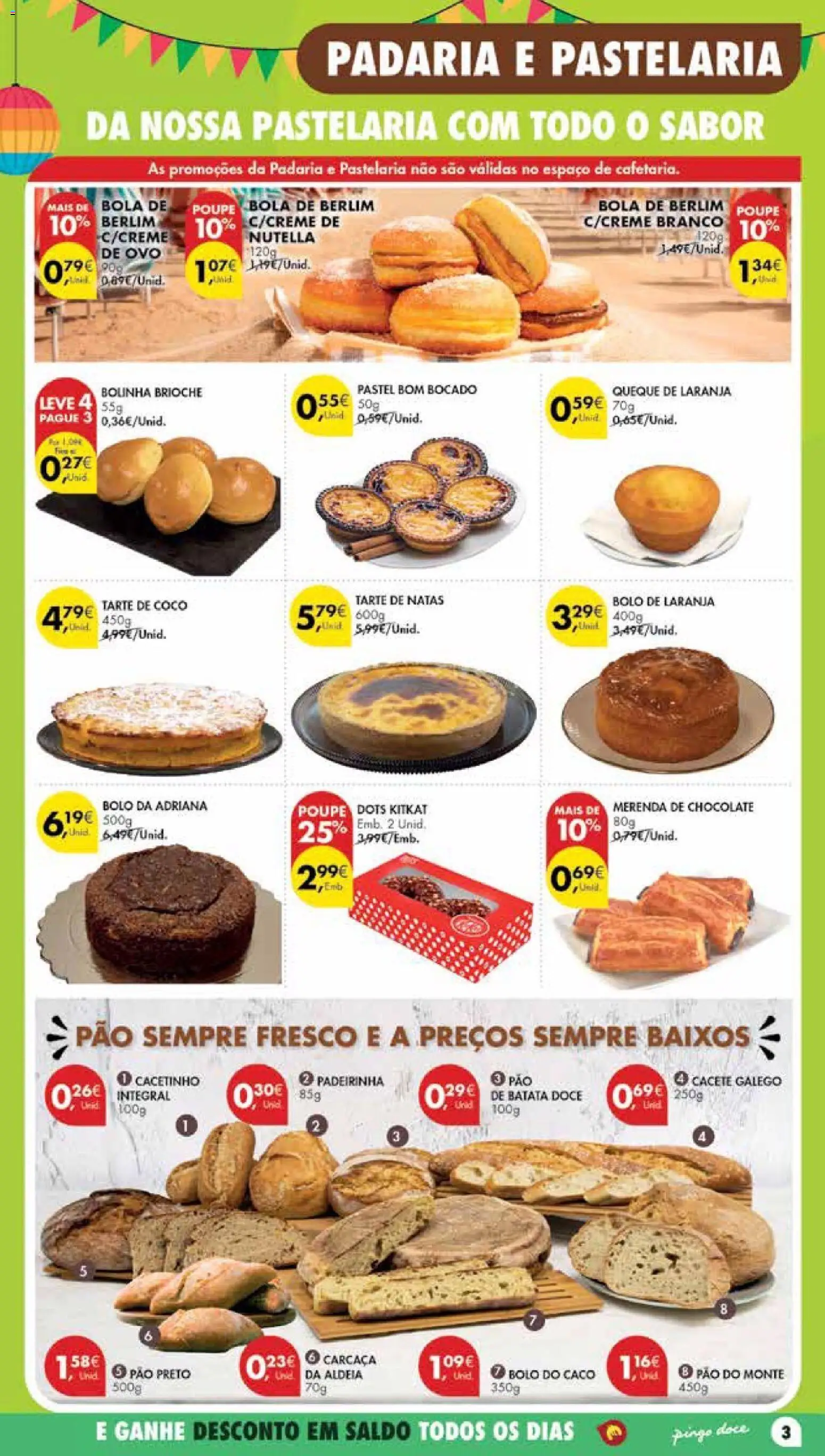 Pingo Doce Poupe Esta Semana Madeira │ válido de 23/06/2026 | Página: 3 | Produtos: Padaria, Chocolate, Tarte, Natas