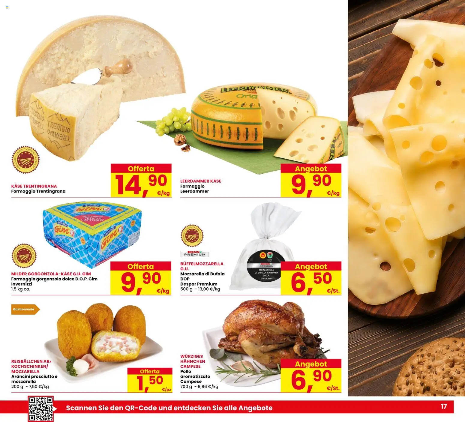 Volantino Eurospar del 20/08/2026 | Pagina: 17 | Prodotti: Mozzarella, Prosciutto, Mozzarella di bufala, Gorgonzola