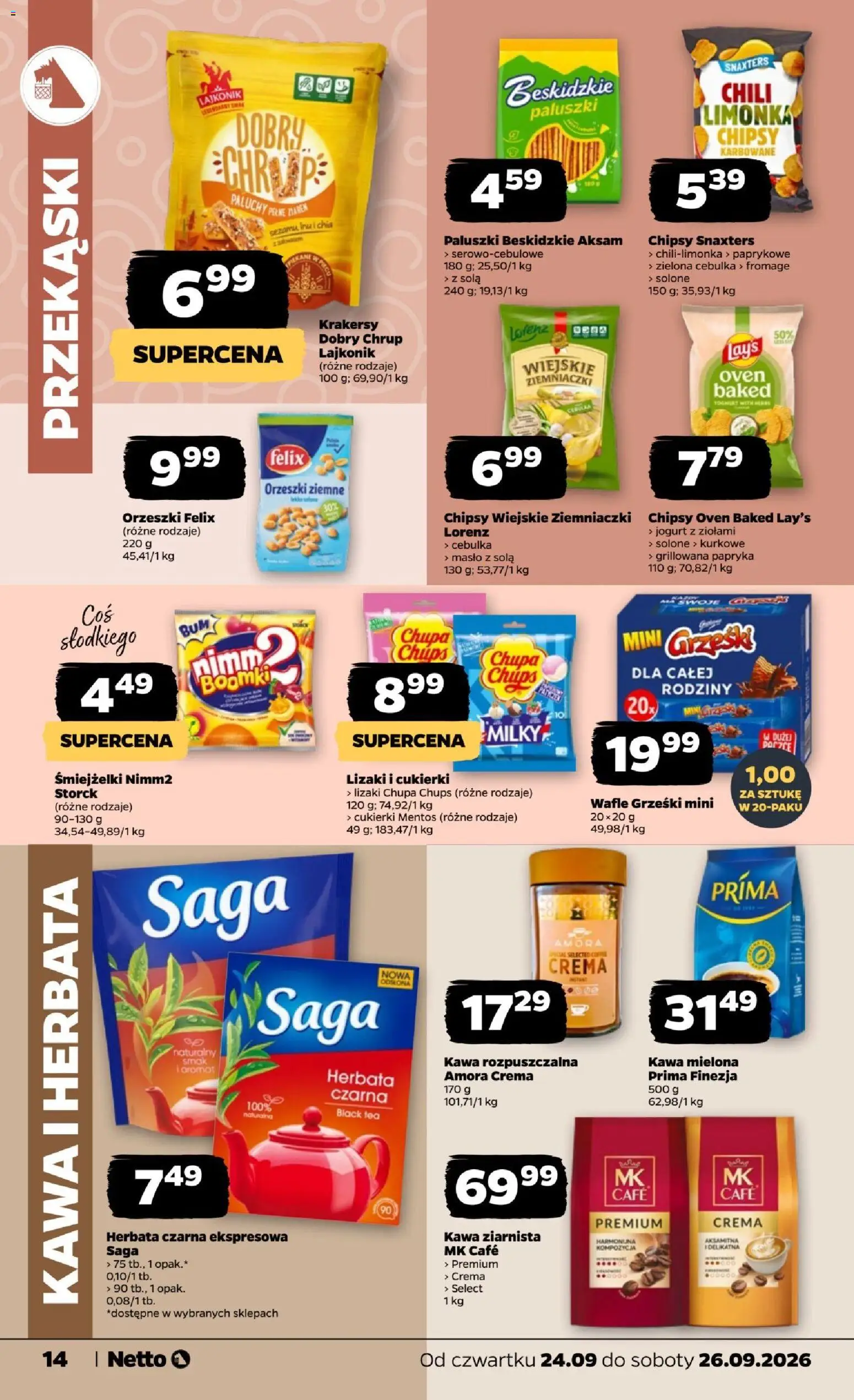 Netto gazetka od czwartku od 24.09.2026 | Strona: 14 | Produkty: Chili, Limonka, Orzeszki ziemne, Kawa mielona