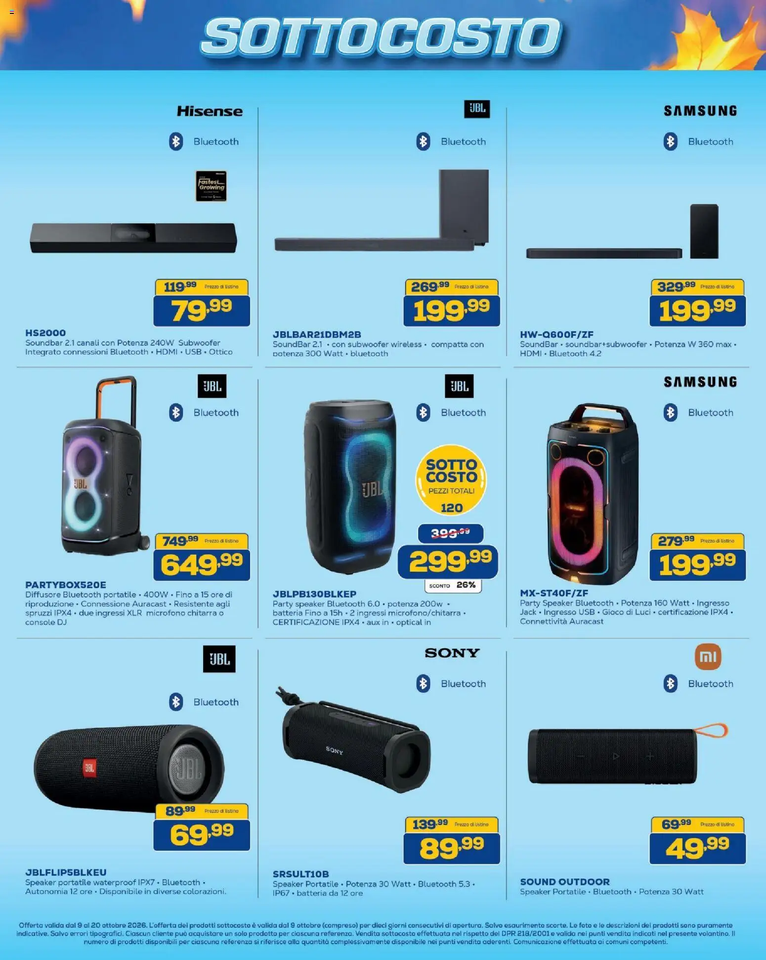 Volantino BRUNO del 09/10/2026 | Pagina: 7 | Prodotti: Speaker, USB, Batteria, Samsung