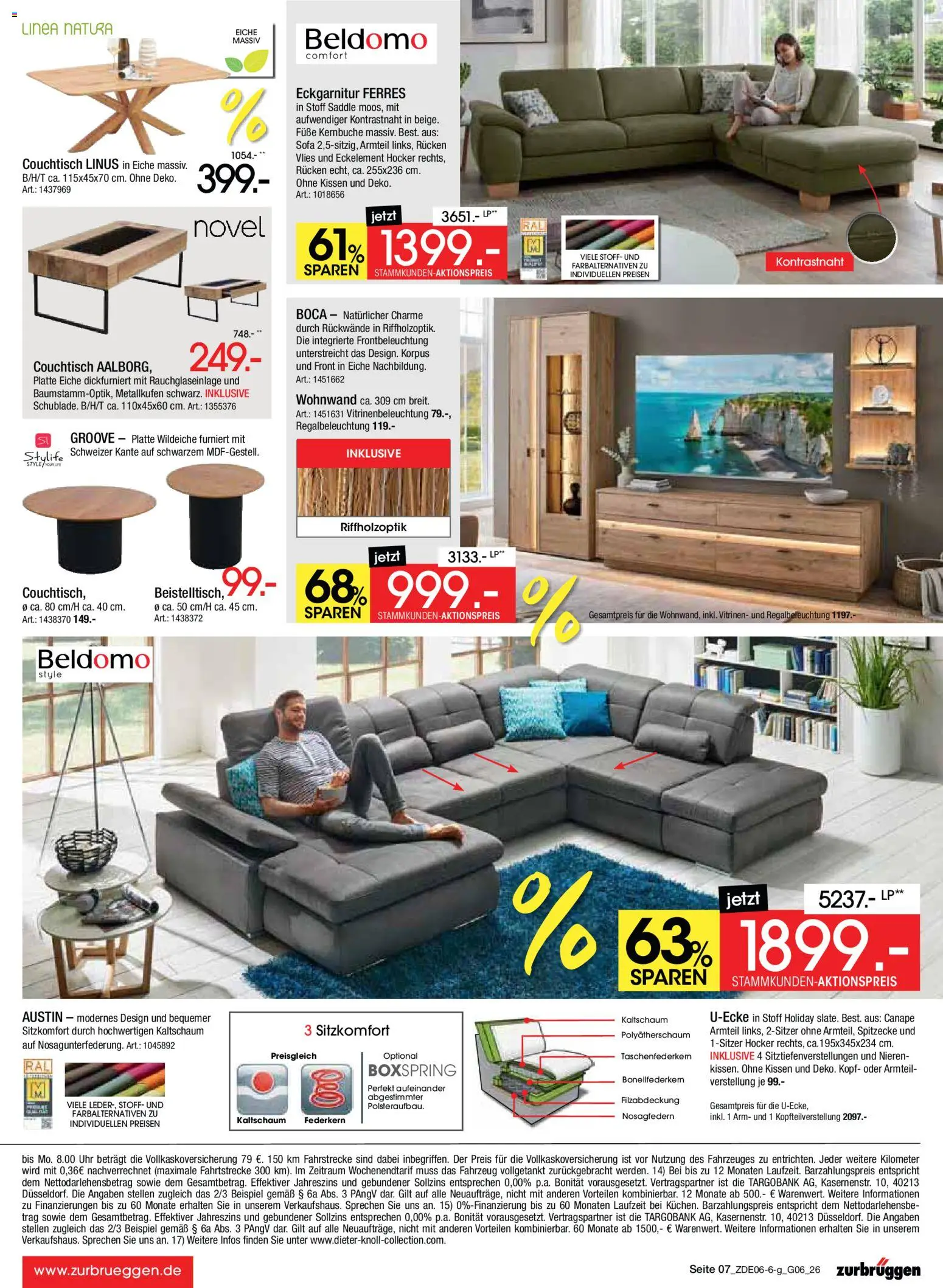 Zurbrüggen Mega Sparpreise – gültig ab 08.06.2026 | Seite: 7 | Produkte: Wohnwand, Kissen, Couchtisch, Uhr