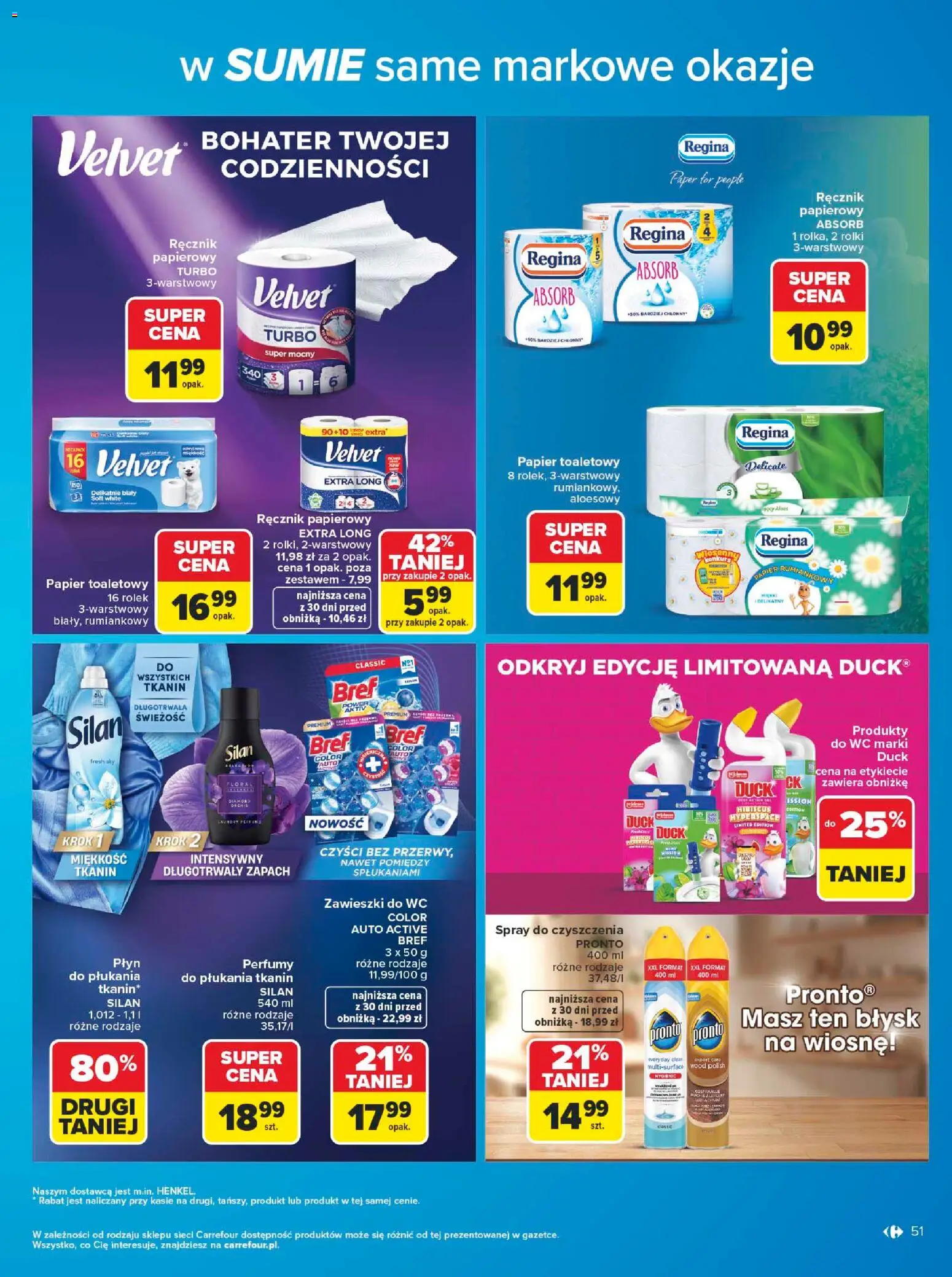 Carrefour gazetka - W sumie same markowe okazje od 08.06.2026 | Strona: 51 | Produkty: Papier toaletowy, Perfumy, Zapach, Ręcznik papierowy