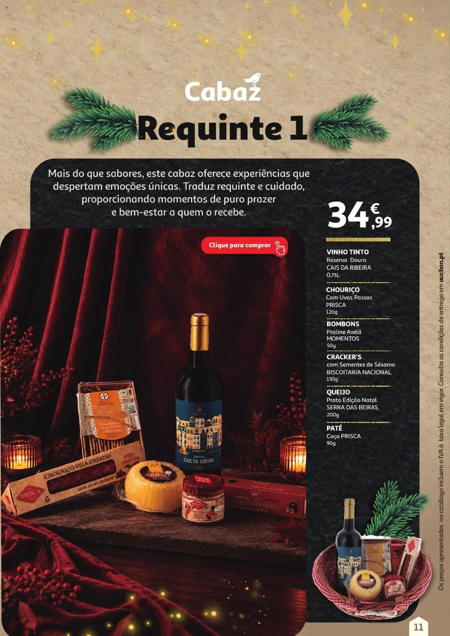 Auchan Cabazes de Natal 2026 │ válido de 01/11/2026 | Página: 11 | Produtos: Sementes de sésamo, Chouriço, Uvas passas, Vinho tinto