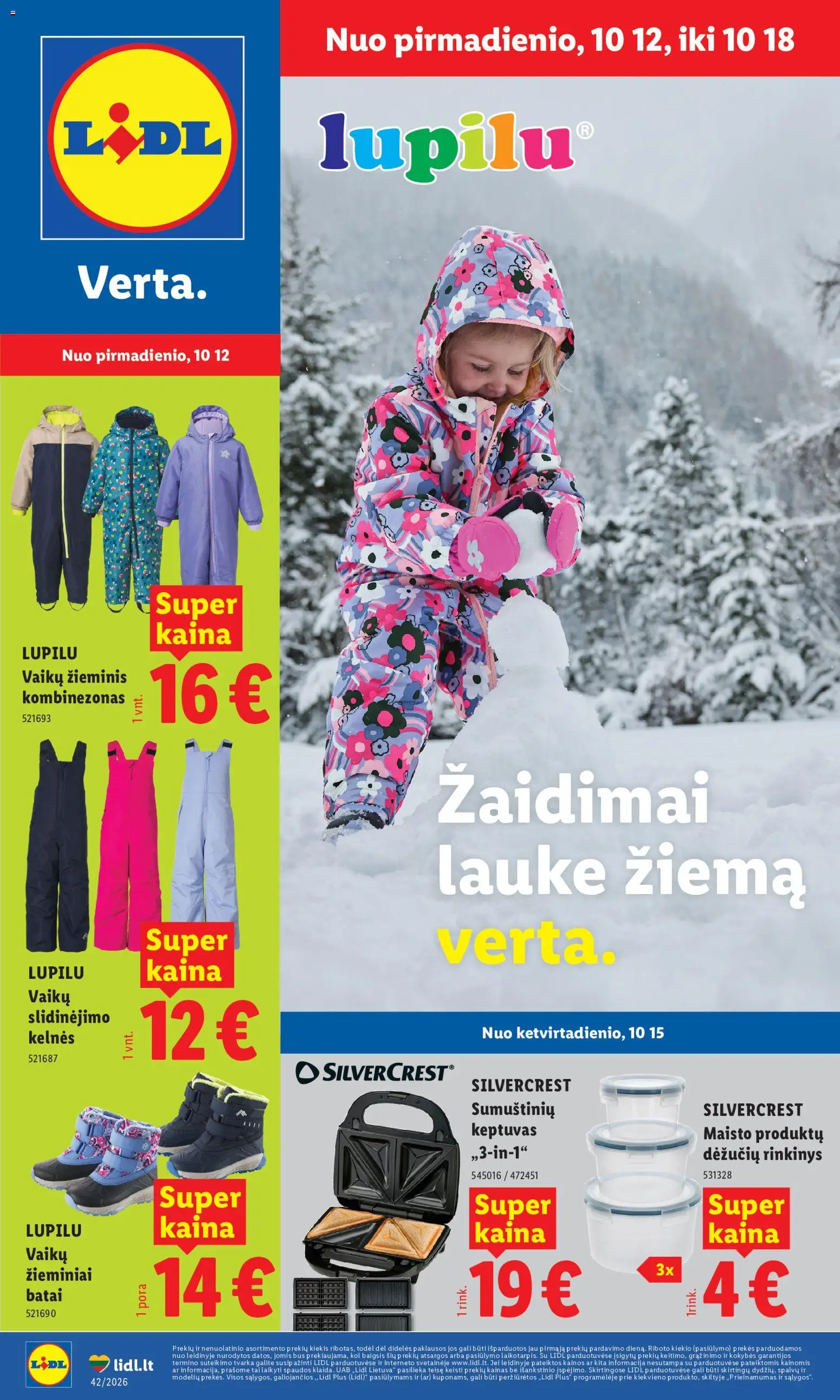 LIDL akcijos nuo 2026.10.12 | Puslapis: 1 | Prekių: Kombinezonas, Kelnes