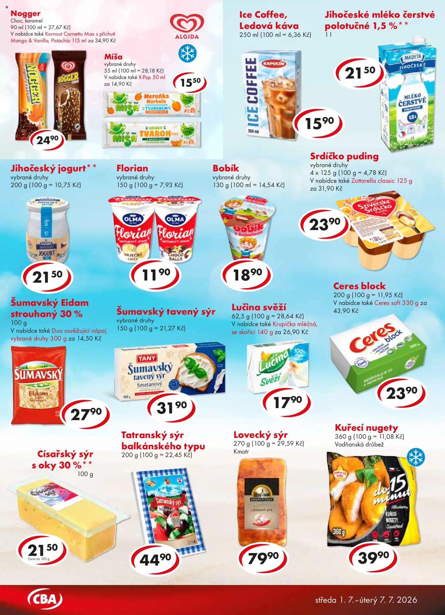 CBA leták - Premium od 01.07.2026 | Strana: 2 | Produkty: Tavený sýr, Ledová káva, Jogurt, Lučina