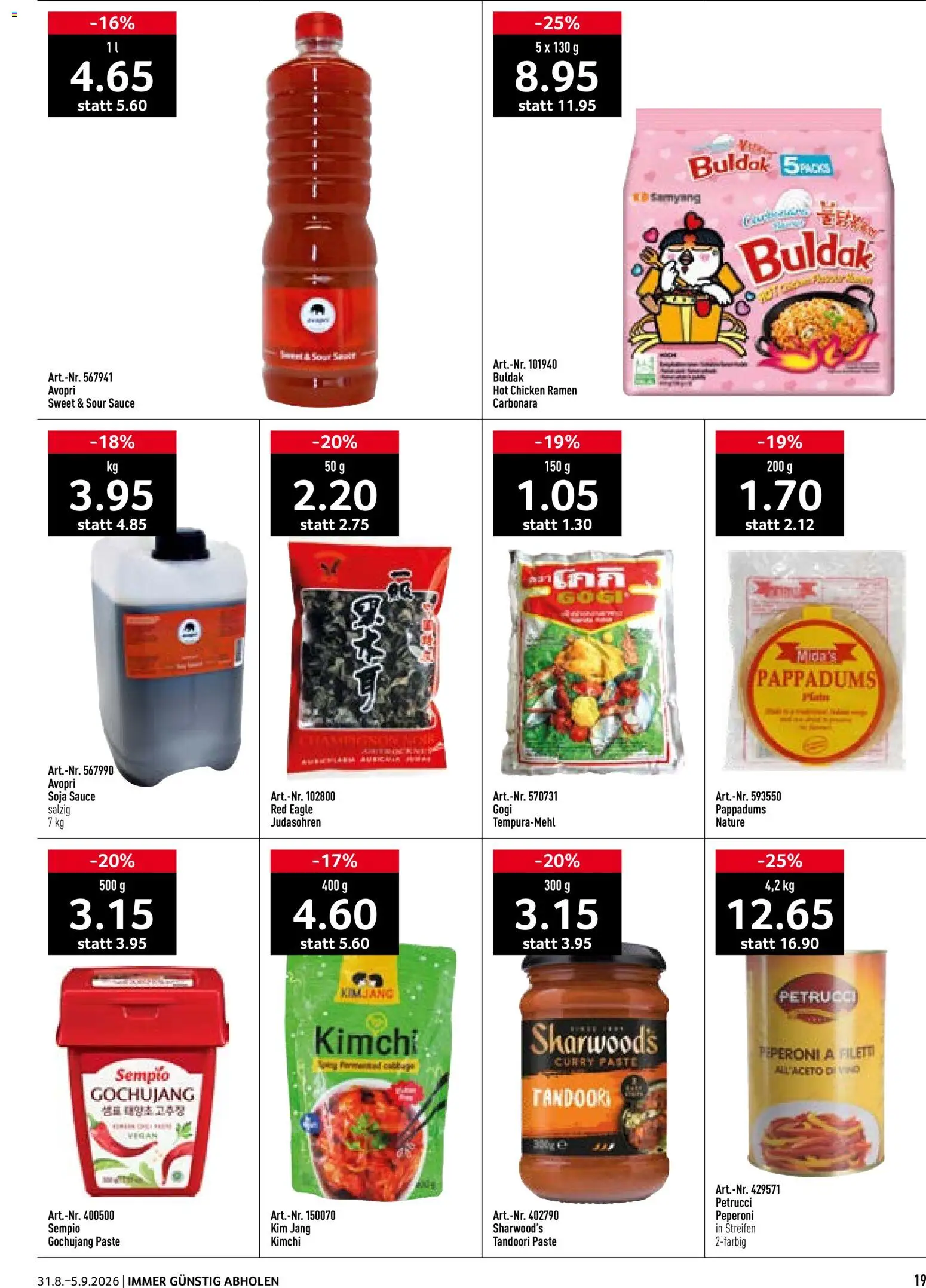 Prodega aktionen – gültig ab 31.08.2026 | Seite: 19 | Produkte: Kimchi