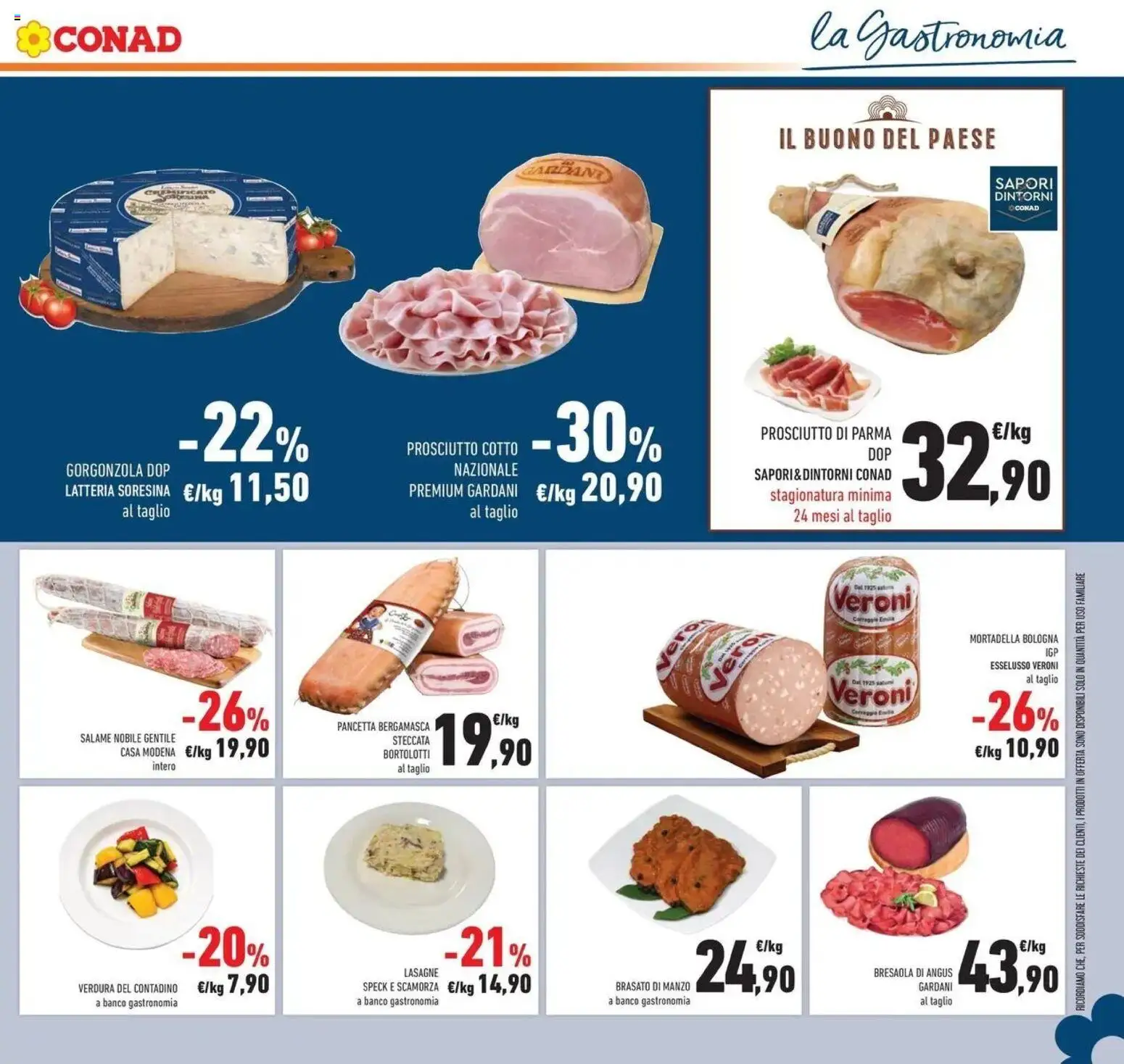 Volantino Conad del 21/10/2026 | Pagina: 21 | Prodotti: Prosciutto Cotto, Pancetta, Prosciutto, Lasagne