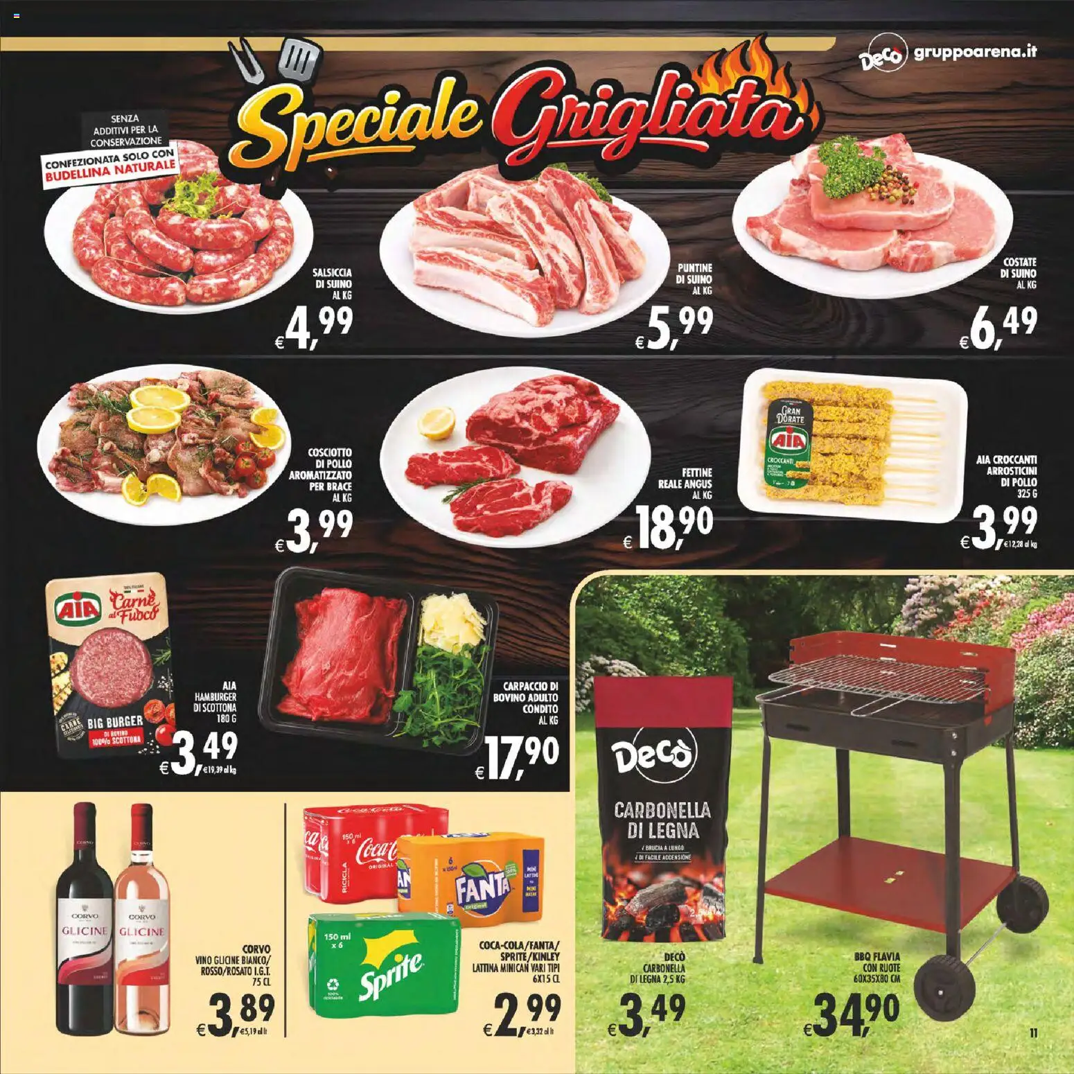 Volantino Decò del 11/08/2026 | Pagina: 11 | Prodotti: Pollo, Suino, Vino, Arrosticini