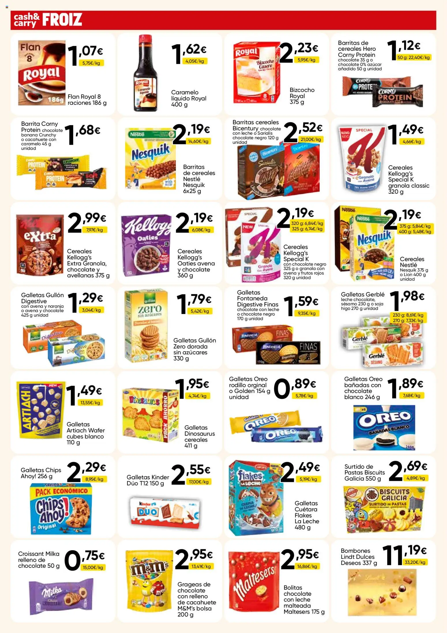 Froiz - Folleto Cash │ válido desde el 09.04.2026 | Página: 4 | Productos: Leche, Cereales, Galletas, Chocolate con leche