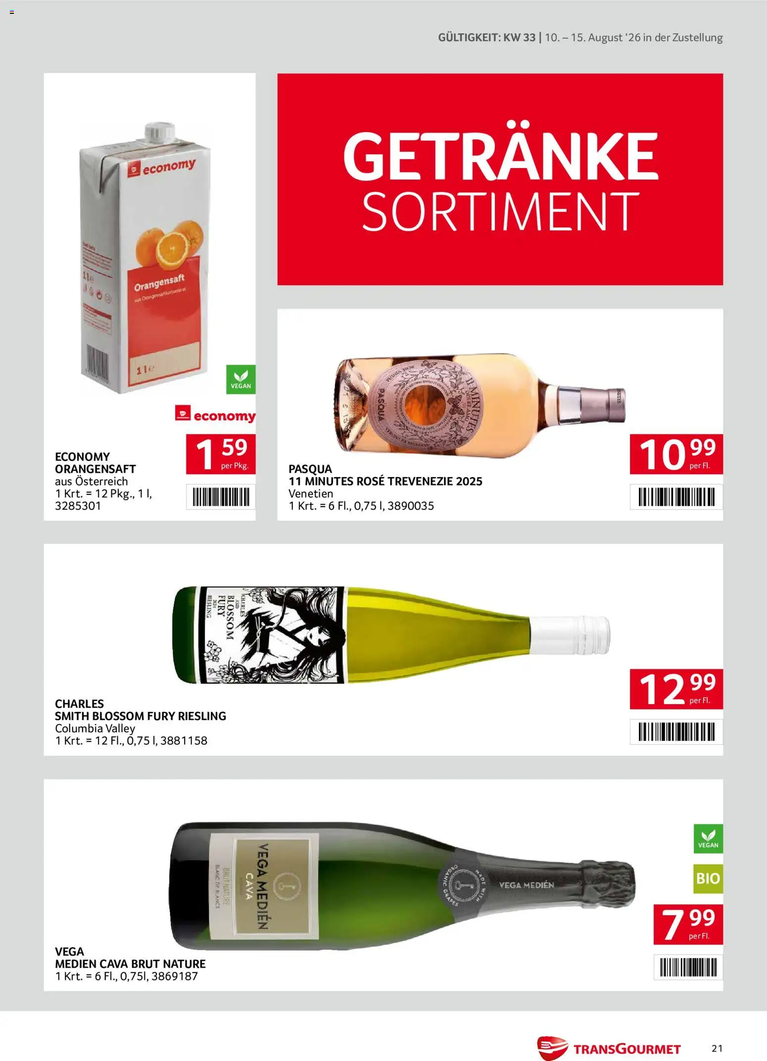 Transgourmet Zustellaktion gültig ab 10.08.2026 | Seite: 21