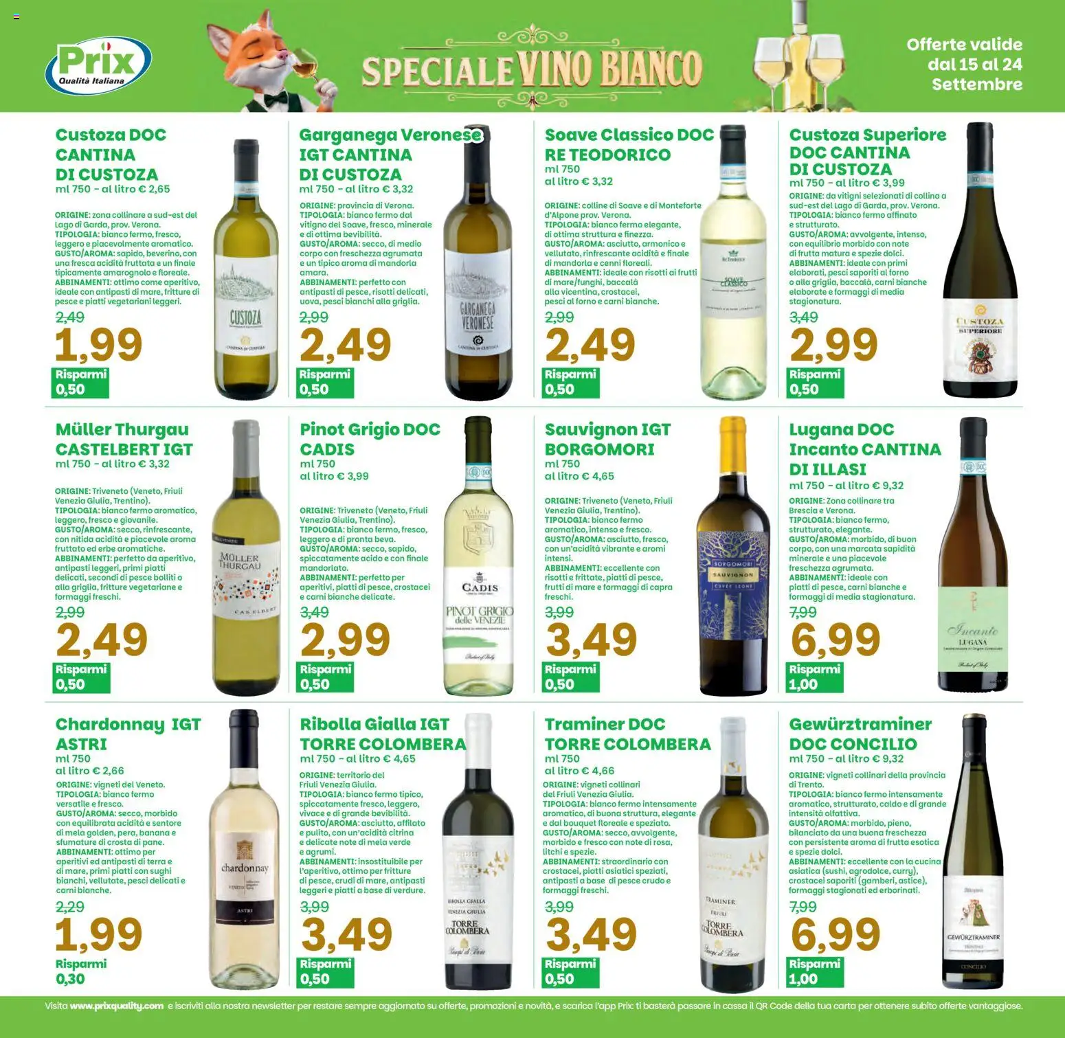 Volantino Prix del 15/09/2026 | Pagina: 14 | Prodotti: Frutta esotica, Spezie, Forno, Vino bianco