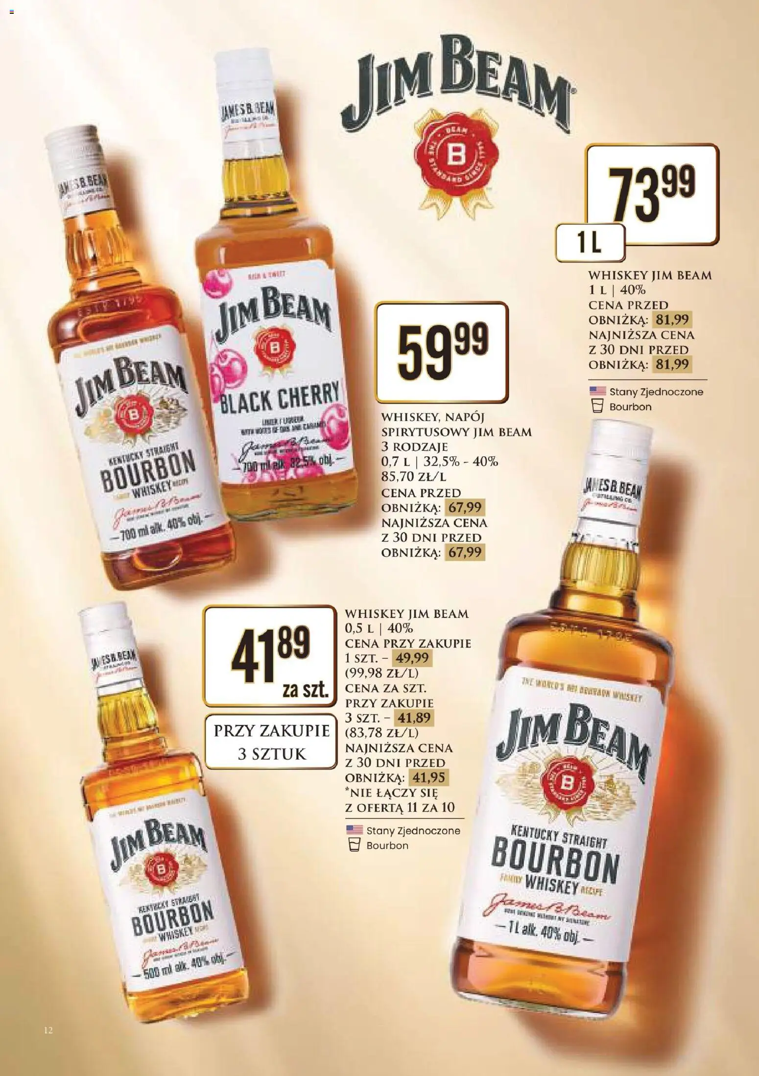 Dino gazetka alkoholowa od 29.05.2026 | Strona: 12 | Produkty: Bourbon, Jim Beam
