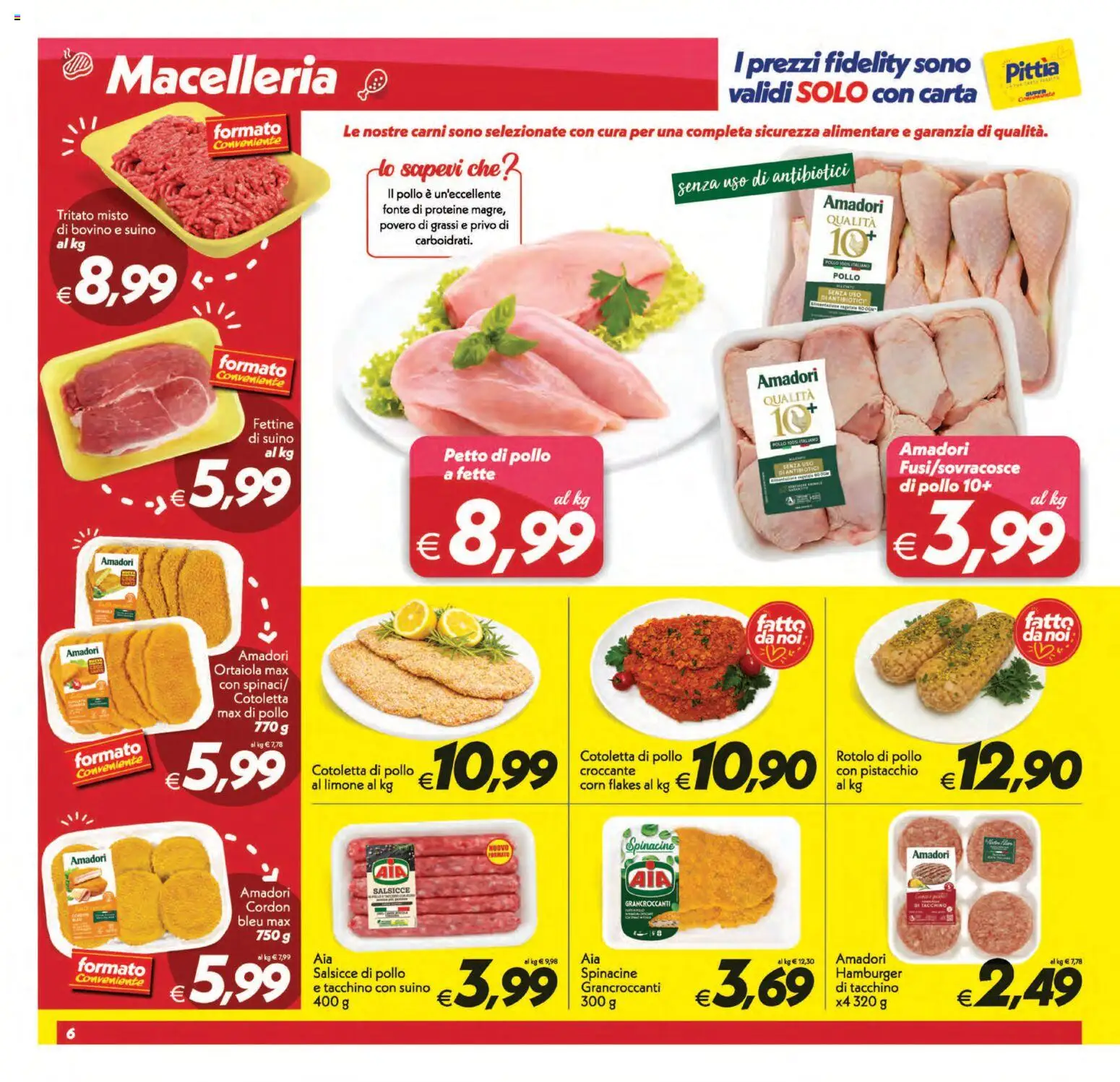 Volantino SuperConveniente del 01/09/2026 | Pagina: 6 | Prodotti: Petto di Pollo, Pistacchio, Suino, Limone